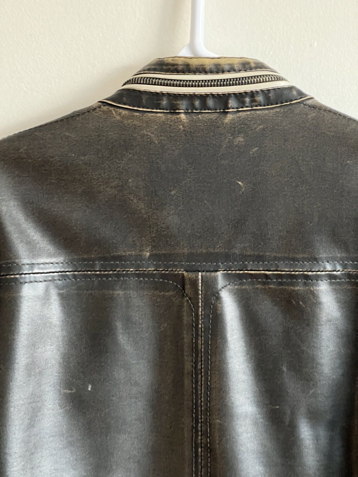 Vintage Vintage Washed Leather Jacket Size US M / EU 48-50 / 2 - 2 Thumbnail