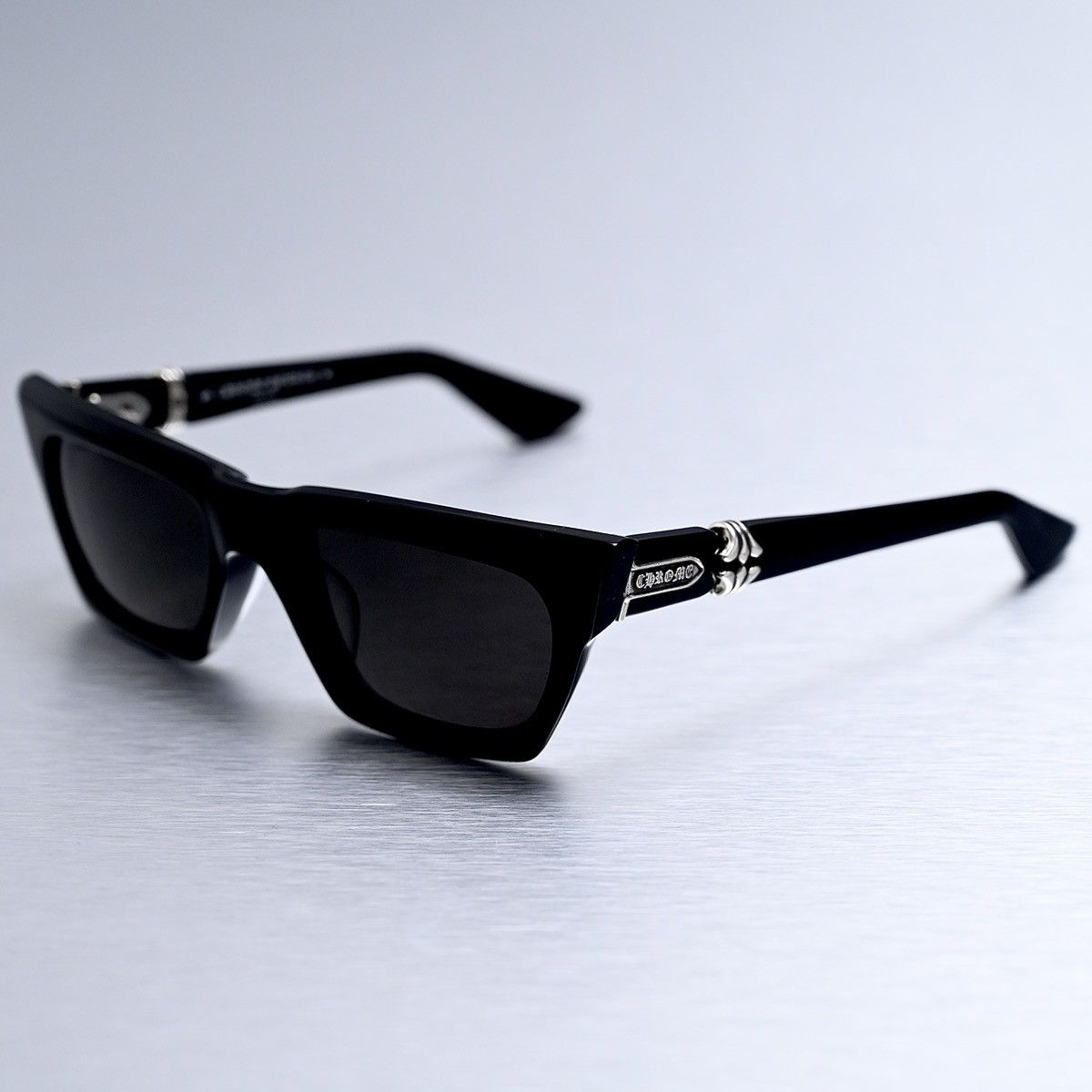 Chrome Hearts CHROME HEARTS CLITERALLY BLACK/SHINY SILVER SUNGLASSES Size ONE SIZE - 2 Thumbnail
