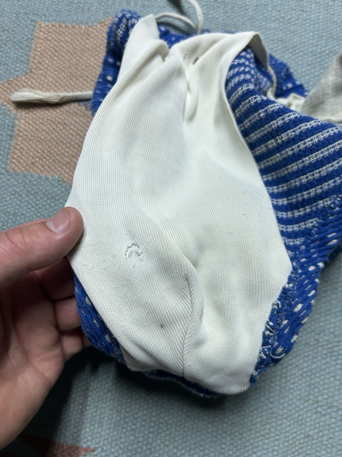 Vintage 1950s men’s swimsuit brief trunks high waisted Brent cotton Size US 28 / EU 44 - 7 Thumbnail