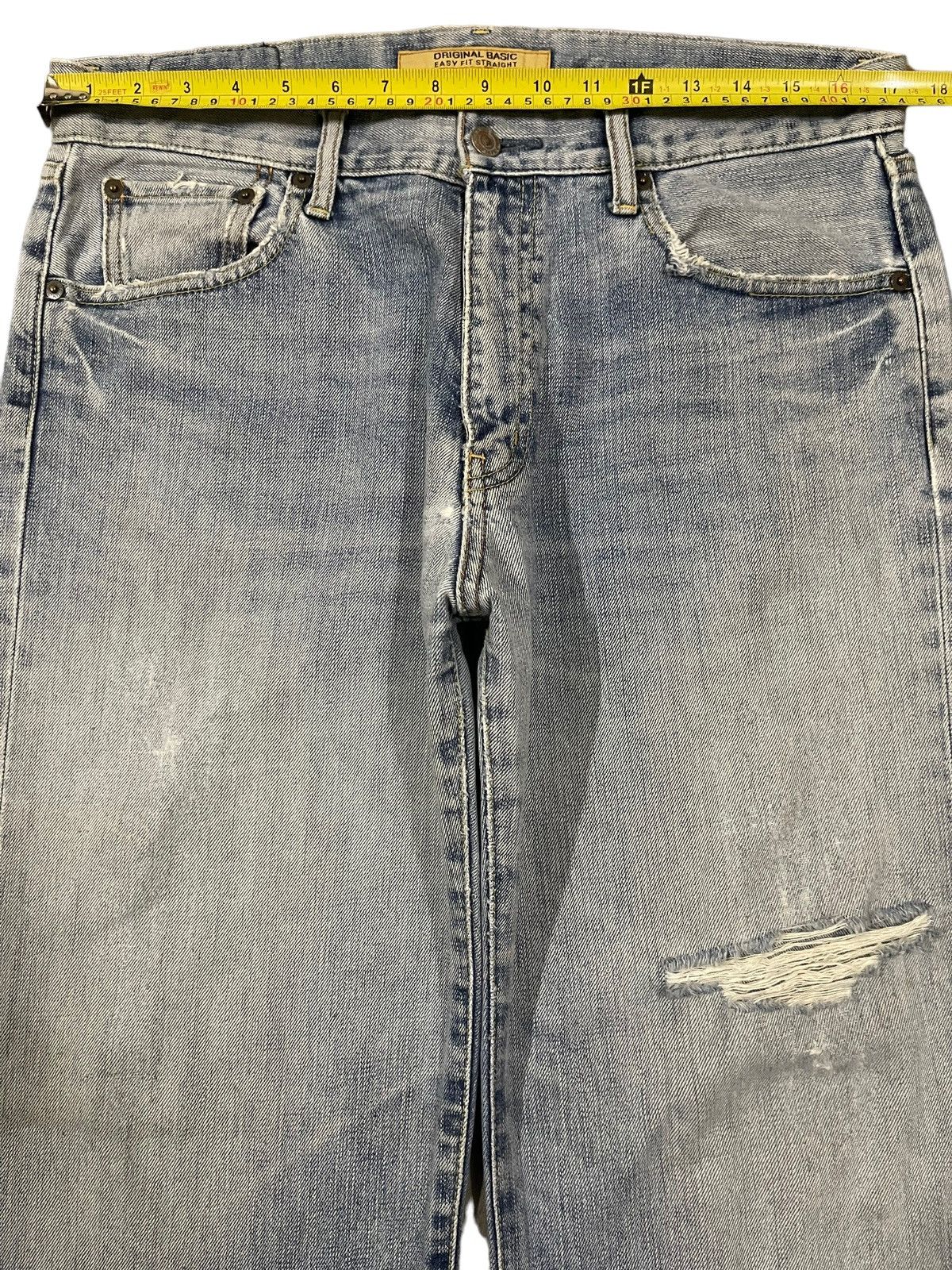 Uniqlo Vintage Japanese Uniqlo Blue Wash Style Distress Baggy Jeans Size US 34 / EU 50 - 10 Thumbnail