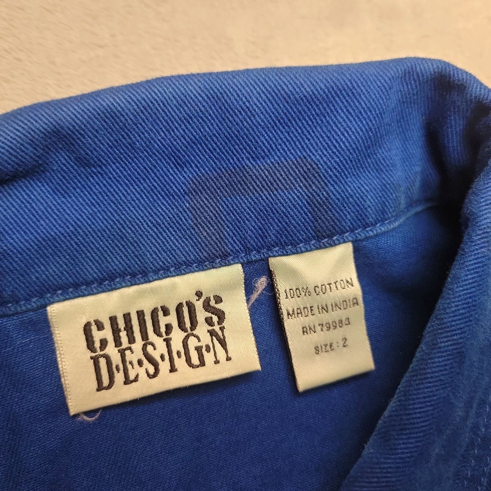 Vintage VINTAGE Chico's Jacket Womens 12 Blue Twill Trucker Casual Classic Jacket Size XL / US 12-14 / IT 48-50 - 4 Thumbnail