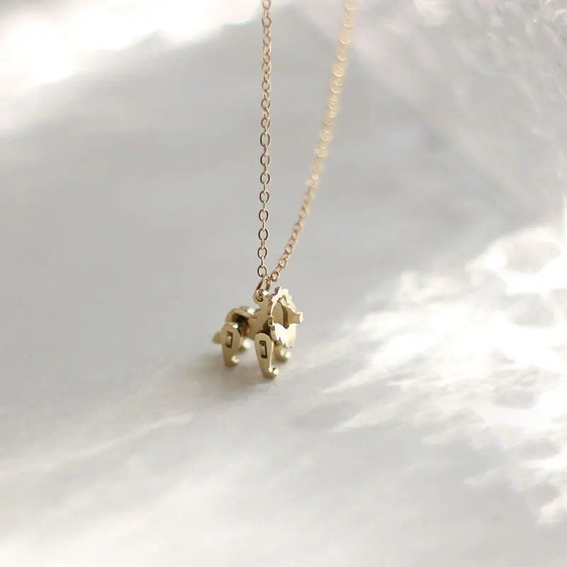 Jewelry × Vintage Building Block Toy Cute Little Lion Pendant And Necklace Size ONE SIZE - 4 Thumbnail