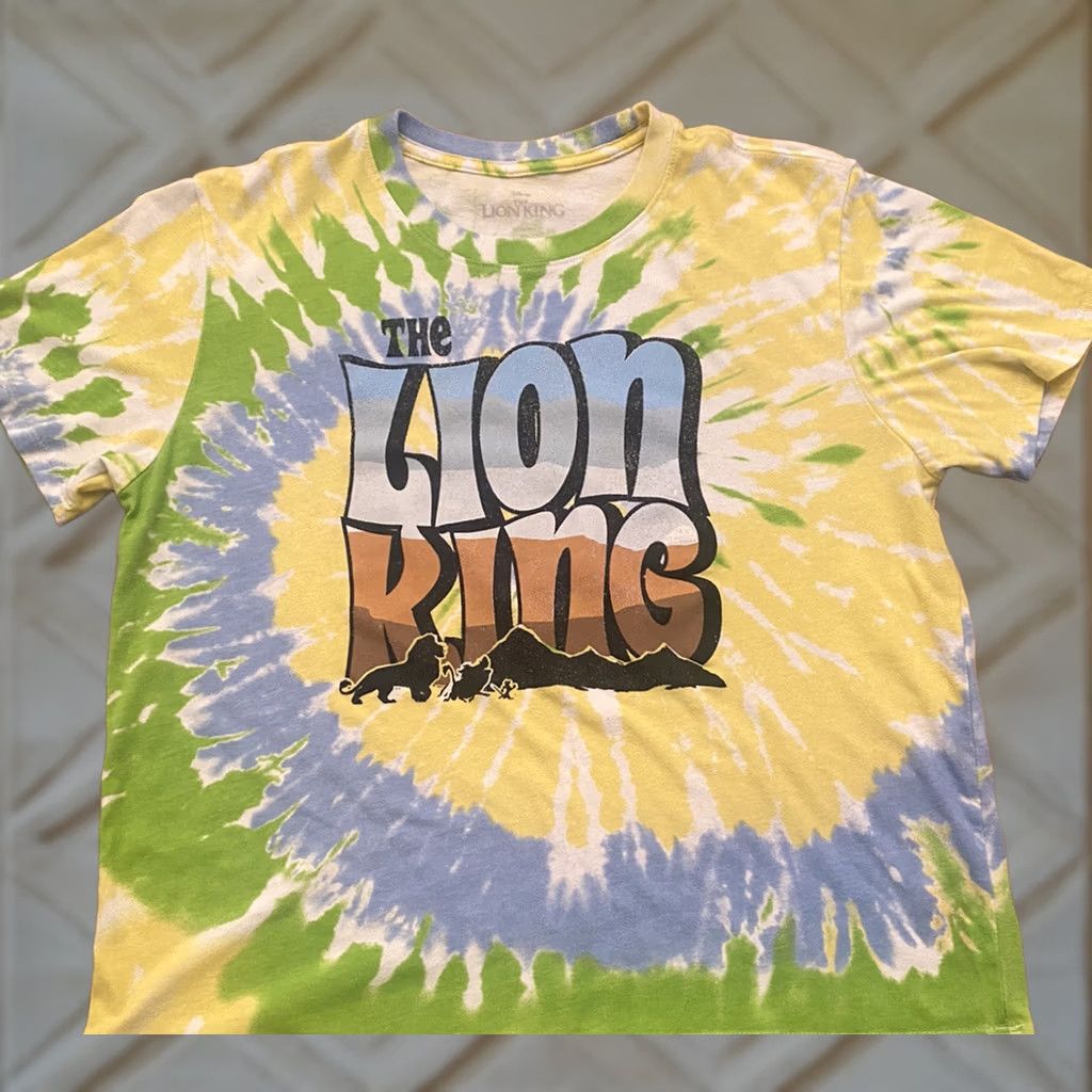 Disney Disney The Lion King Tie Dye T-Shirt Womens LG Yellow Green Blue Multicolor 2000s Y2K Tie Dye Shirt Women XL Size XL / US 12-14 / IT 48-50 - 1 Thumbnail