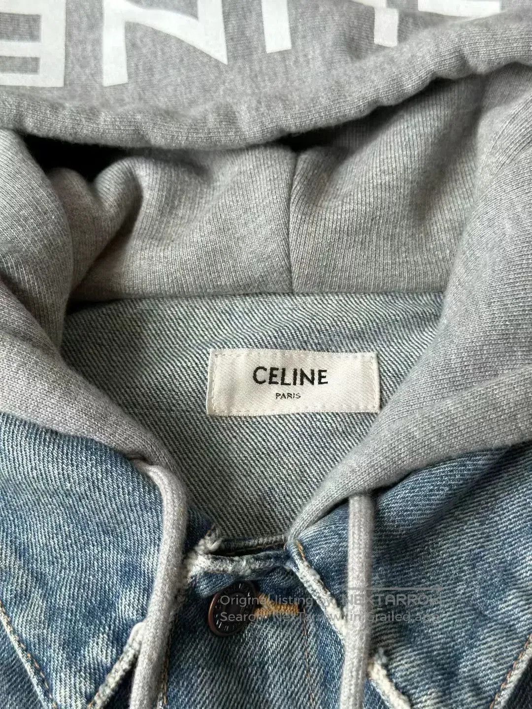 Celine gray logo denim jacket with hood. Size US S / EU 44-46 / 1 - 3 Thumbnail