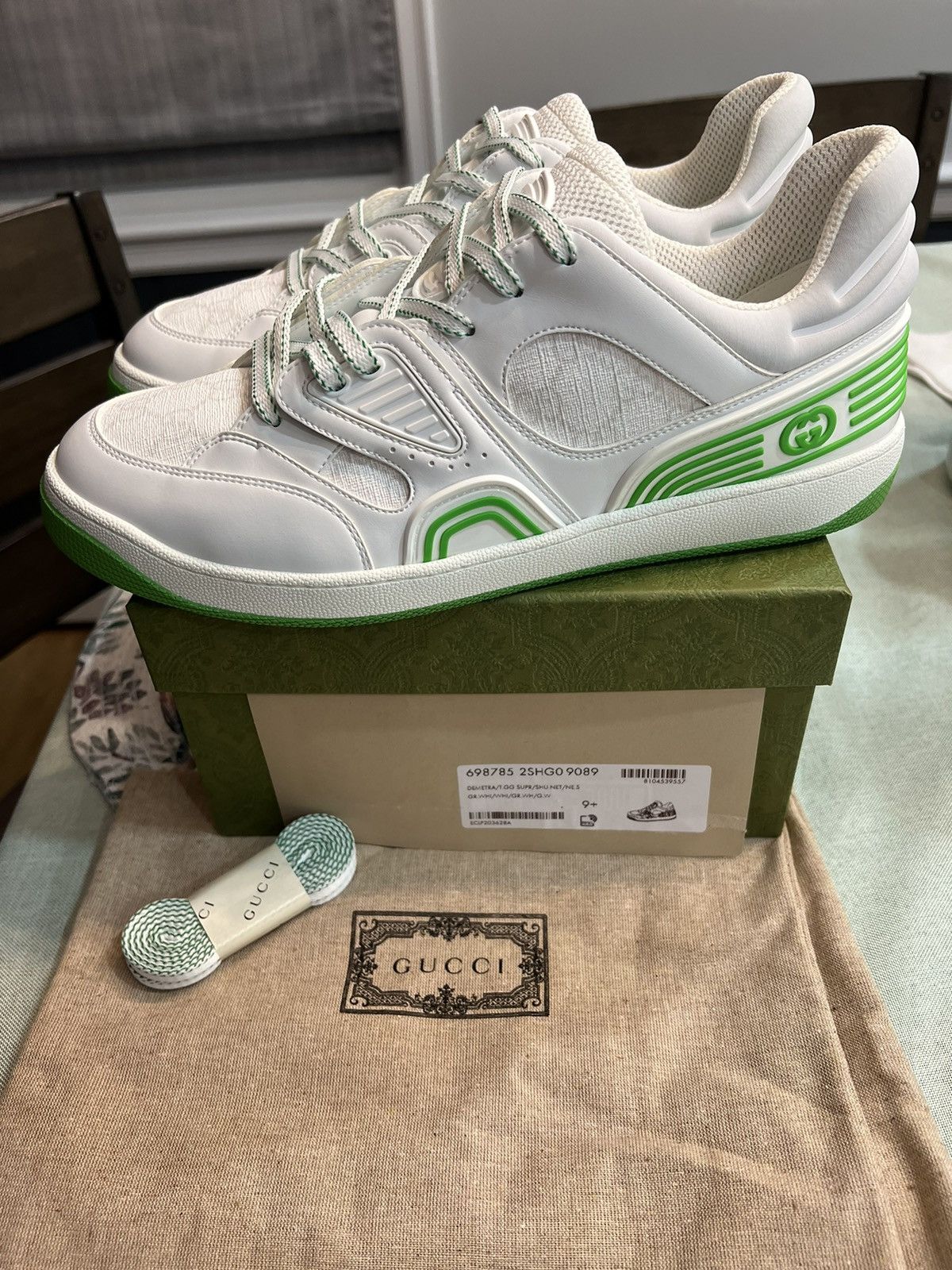 スニーカー Gucci Demetra Faux Leather Sneakers NEW AUTHENTIC GUCCI BASKET HIGH 