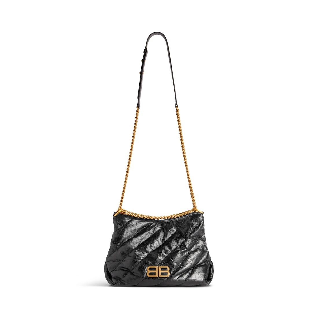 Balenciaga o1s1rm1025 Size: OS / Crush Hobo Bag Small in Black Size ONE SIZE - 1 Thumbnail