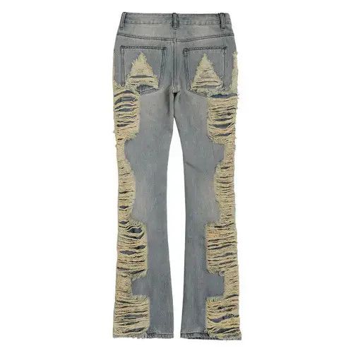Jean ripped grunge flared damaged jeans Size US 32 / EU 48 - 7 Thumbnail