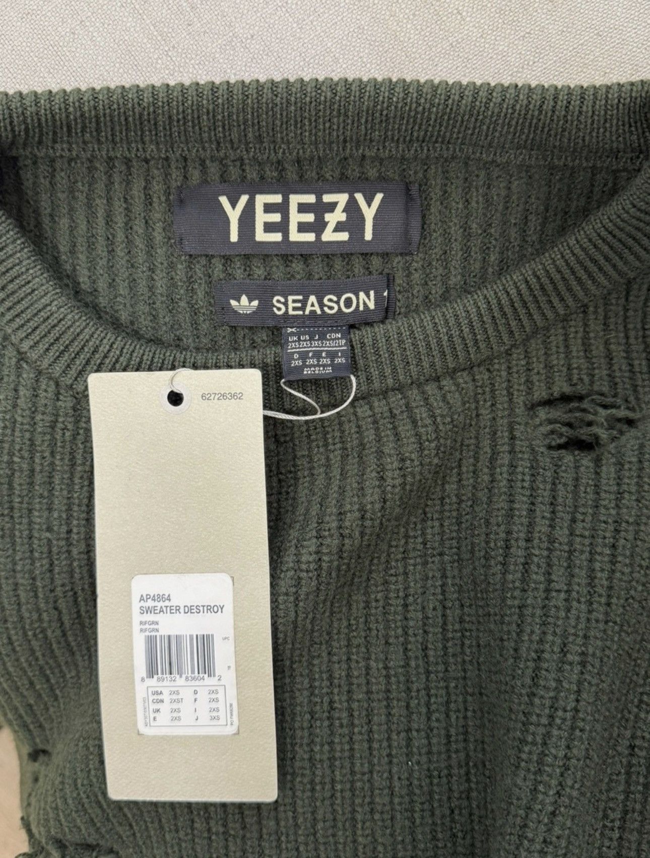 Yeezy Yeezy Season 1 Destroyed Sweater Size US XXS / EU 40 - 3 Thumbnail