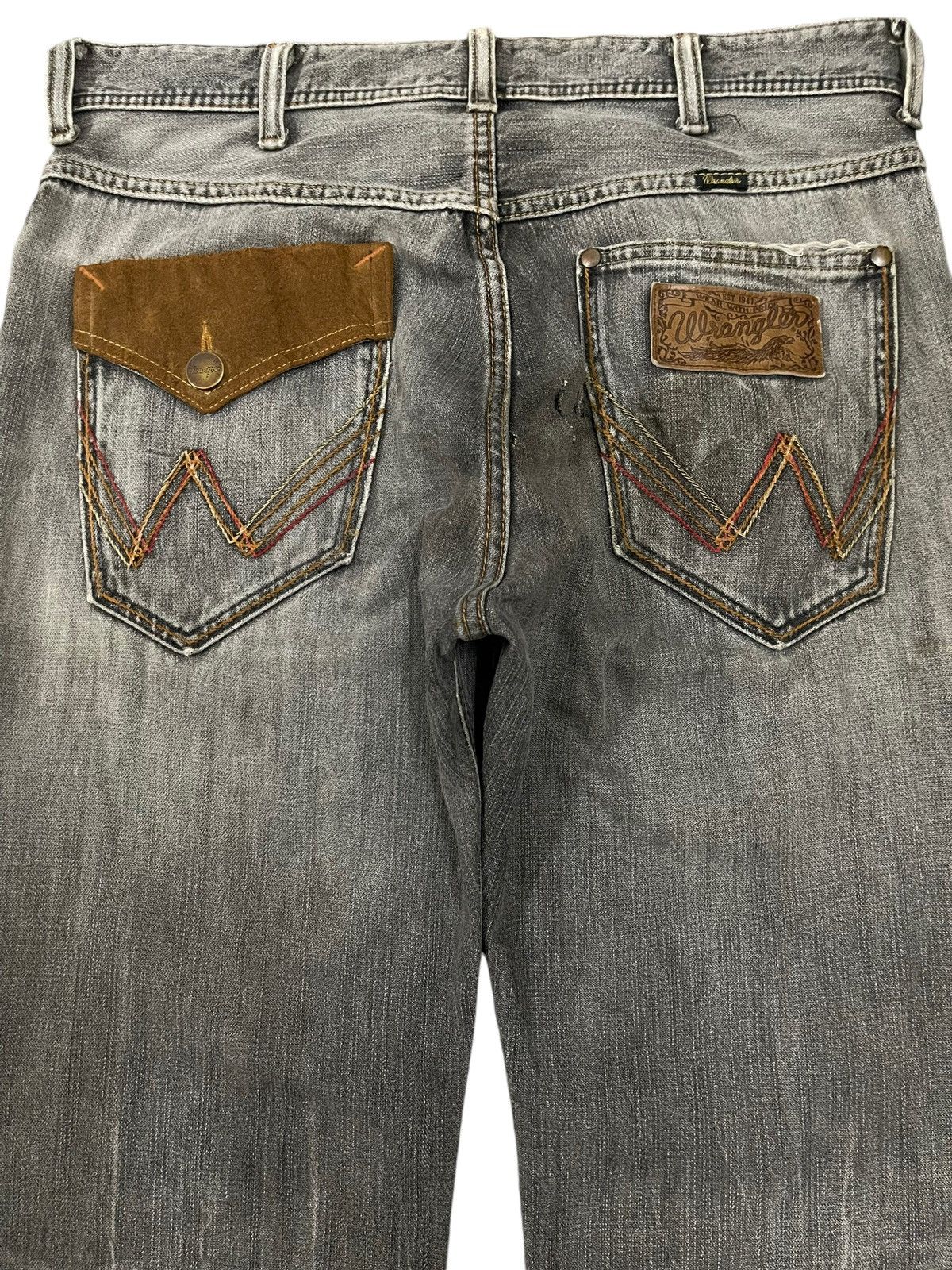 Wrangler Vintage 90s Wrangler Faded Wash Distressed Wide Leg Jeans Size US 34 / EU 50 - 5 Thumbnail