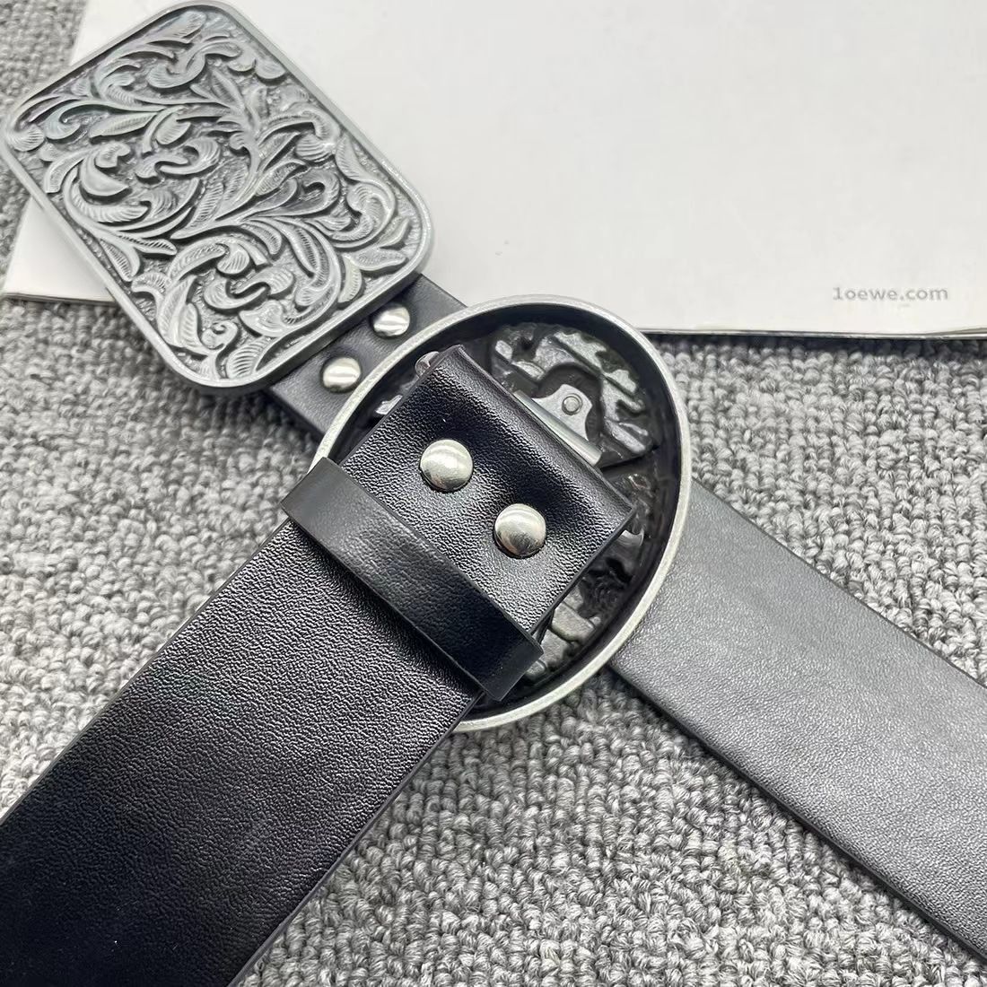 Designer Skull Vibe Vintage Belt Riveted Belts Menswear Accessories Size ONE SIZE - 5 Thumbnail