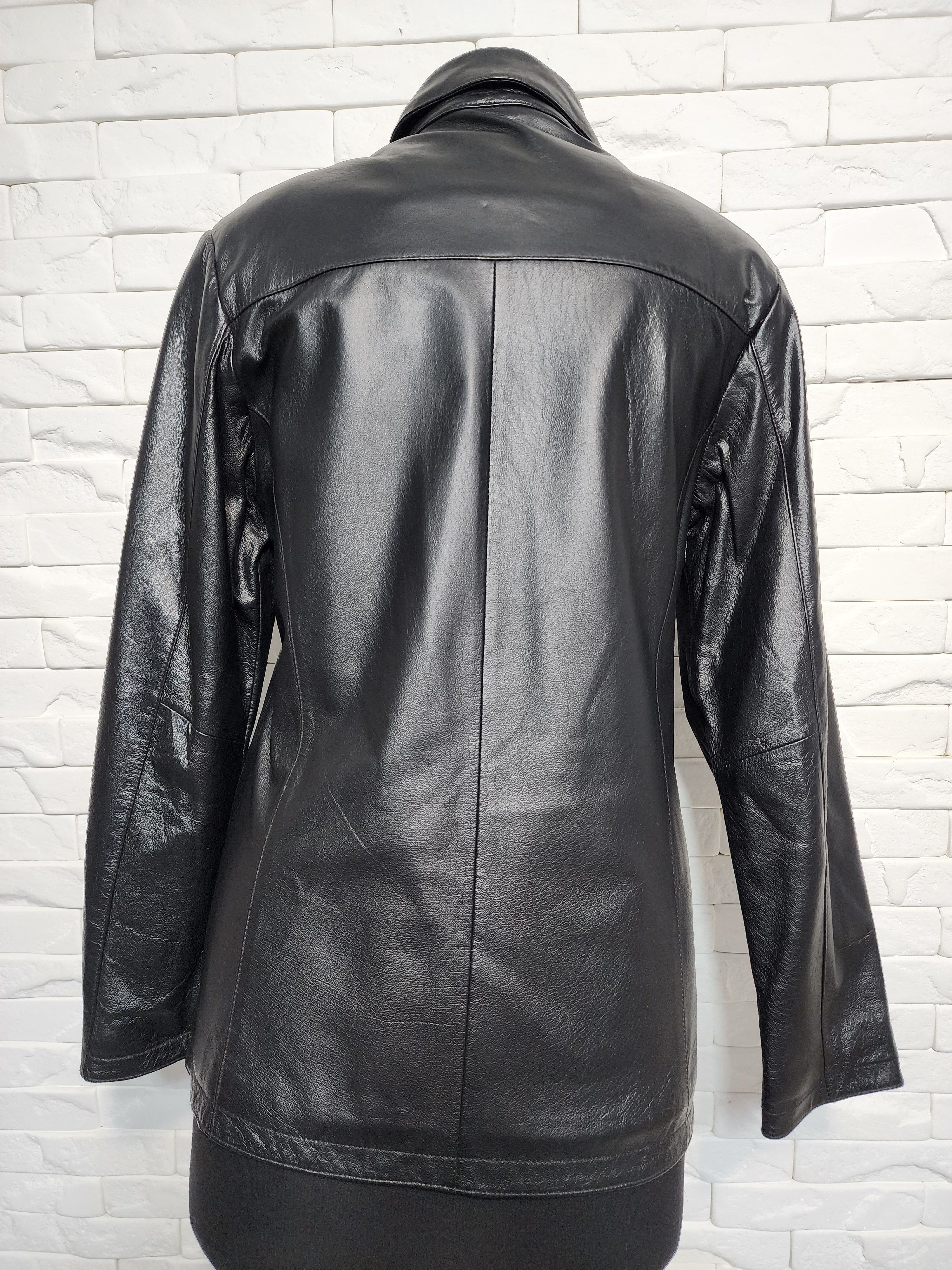 Other Women's Black Leather Jacket: Buttons Front Size M / US 6-8 / IT 42-44 - 4 Thumbnail