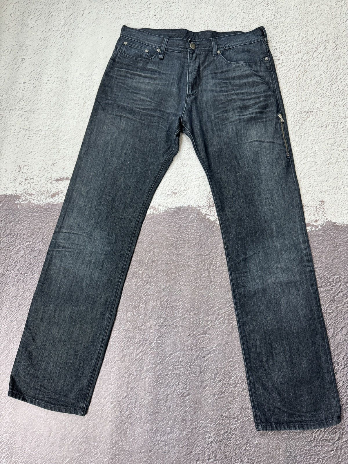 Neil Barrett Neil Barrett Indigo dark straight denim jeans zip pocket Size US 34 / EU 50 - 1 Thumbnail