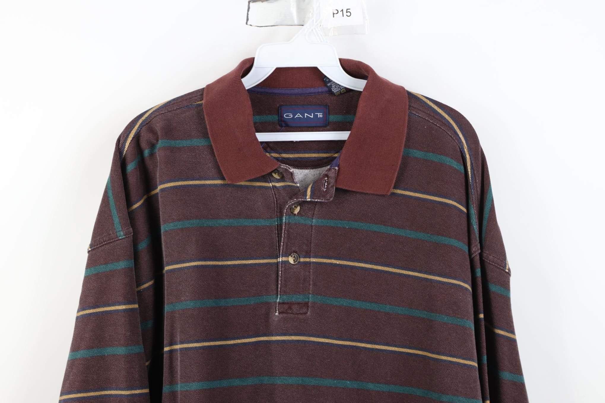 Vintage Vintage 90s Streetwear Striped Long Sleeve Rugby Polo Shirt Size US XL / EU 56 / 4 - 2 Thumbnail
