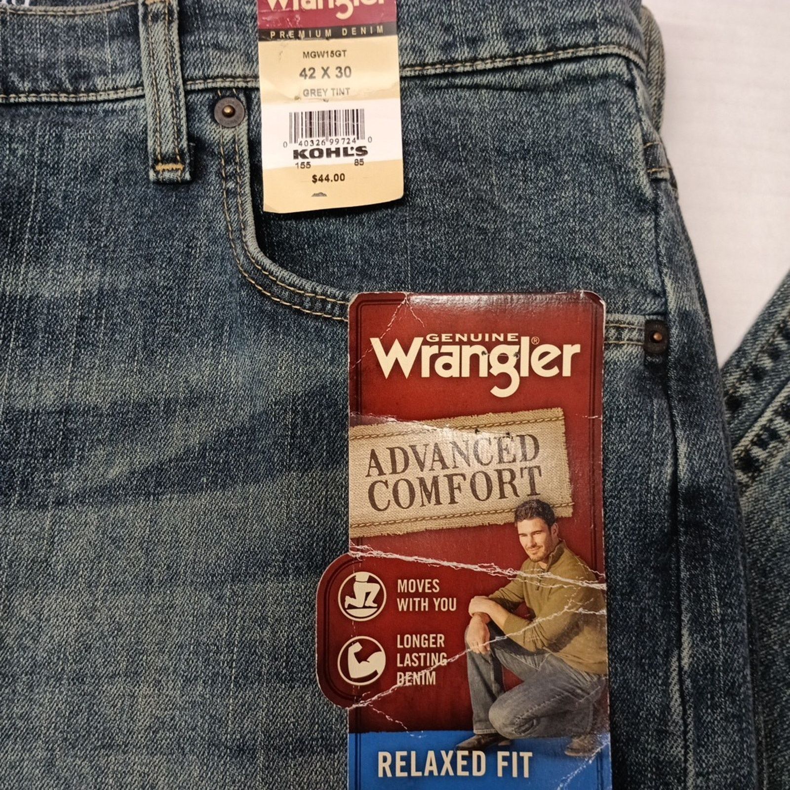 Wrangler Wrangler Advanced Relaxed Fit Jeans Men's Size 42x30 Blue Size US 42 / EU 58 - 2 Thumbnail