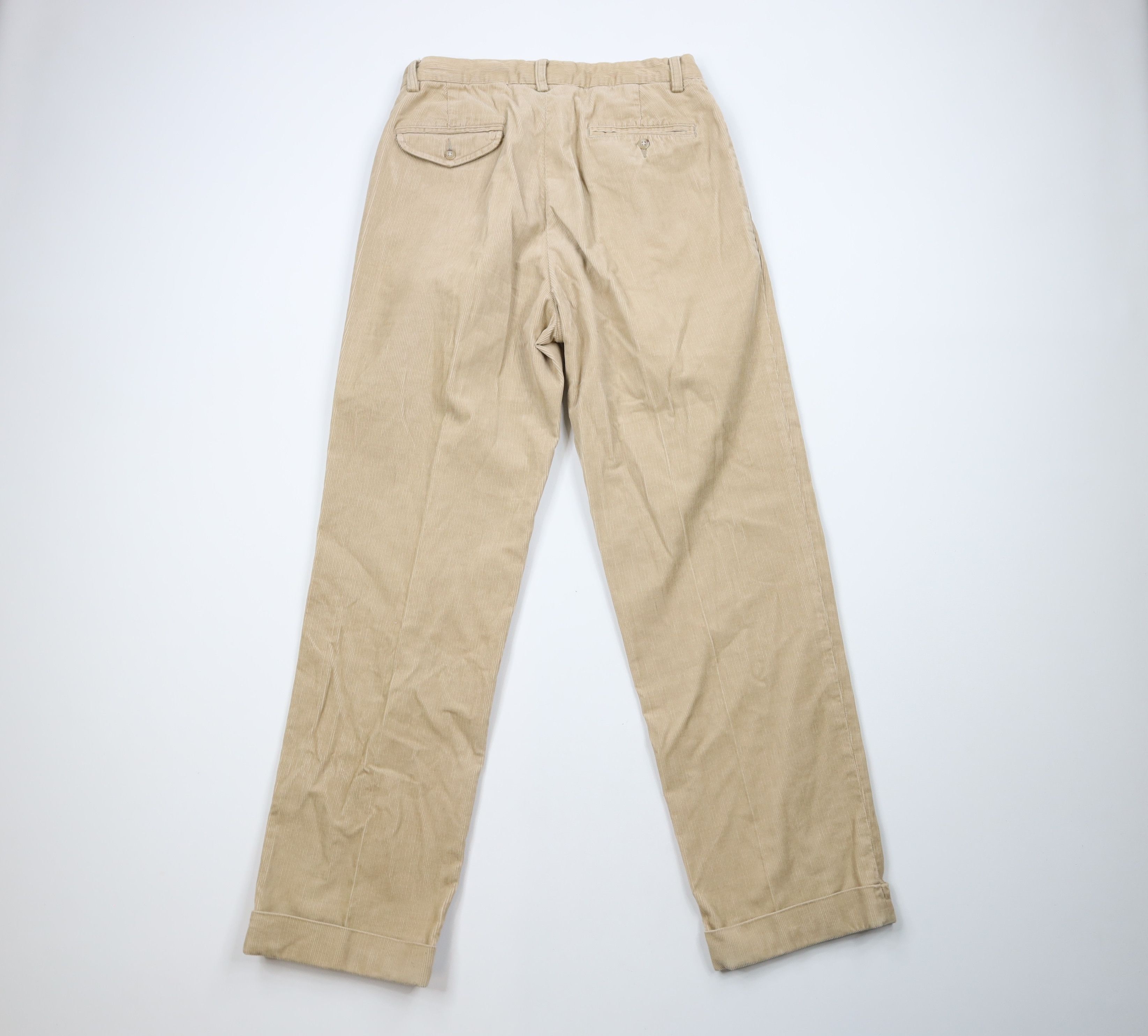 Ralph Lauren × Vintage Vintage 90s Ralph Lauren Cuffed Pleated Corduroy Pants Size US 31 - 11 Thumbnail