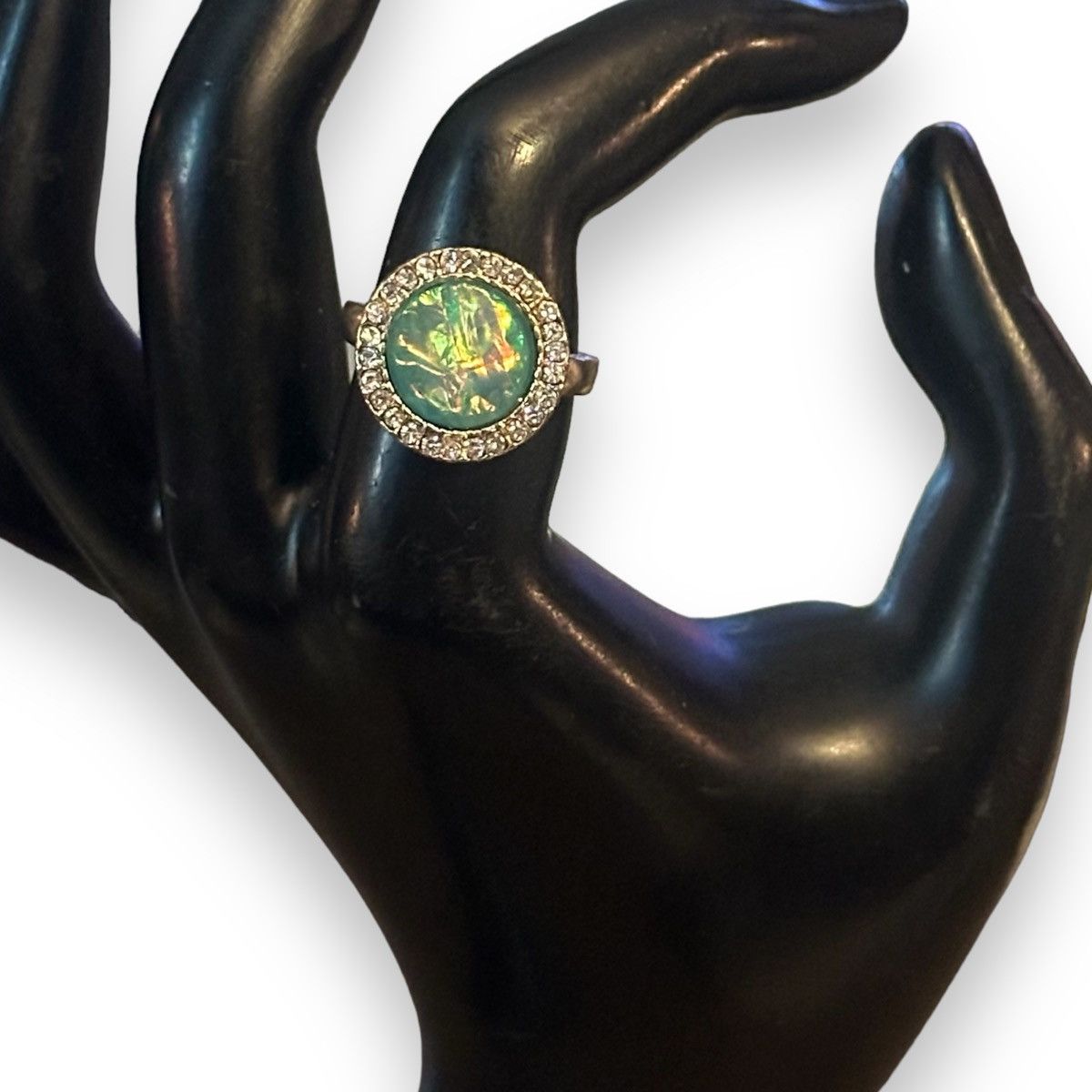 Vintage Vintage rainbow foil stone ring Size ONE SIZE - 2 Thumbnail