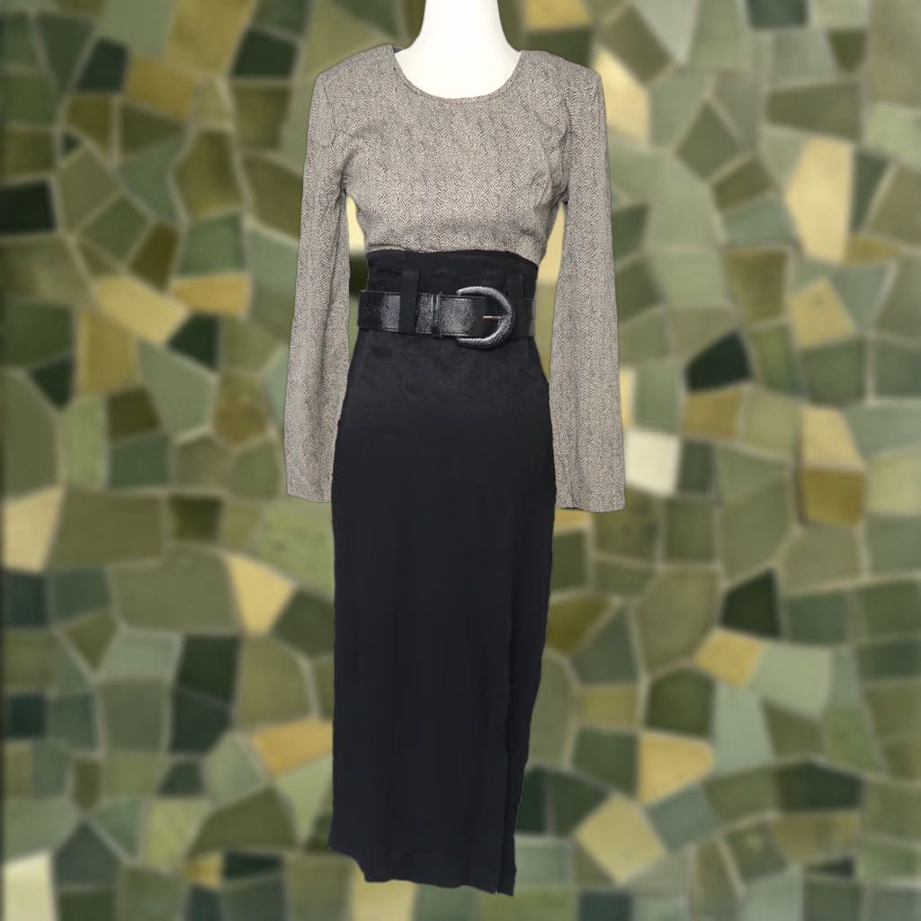 all that jazz black dress 90s All That Jazz Black Satin Dress with Sequin Top size 7/8 main image 0