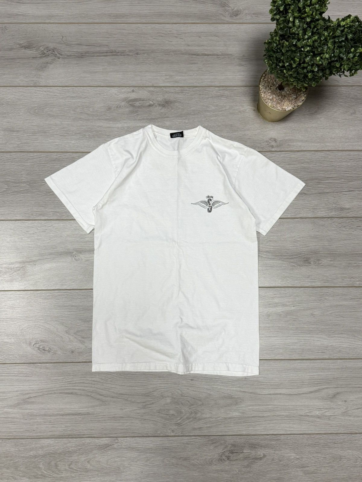 Stussy Stussy vintage big print logo skull wings tee shirt Size US S / EU 44-46 / 1 - 2 Thumbnail