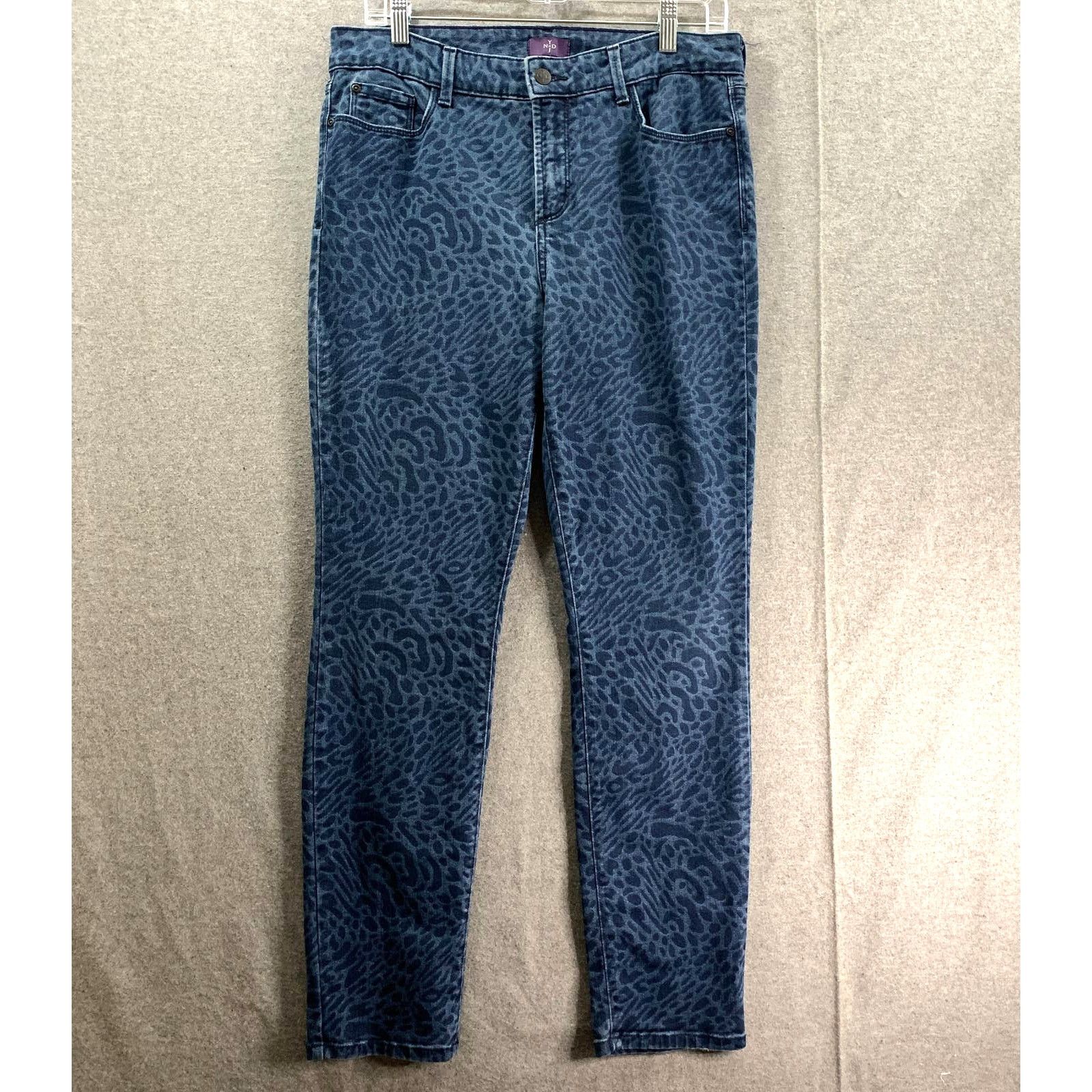 Other NYDJ Jeans Women Size 12 Leopard Print Blue Jeans Size 34" / US 12 / IT 48 - 1 Thumbnail