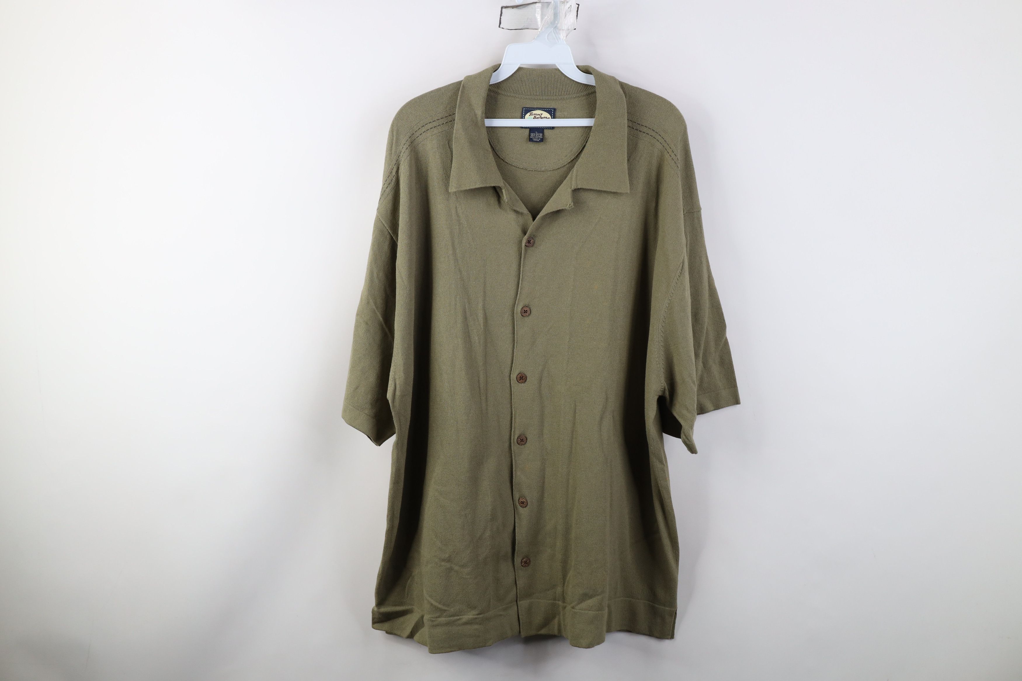 Tommy Bahama Vintage Tommy Bahama Blend Knit Looped Collar Button Shirt Size US L / EU 52-54 / 3 - 1 Thumbnail