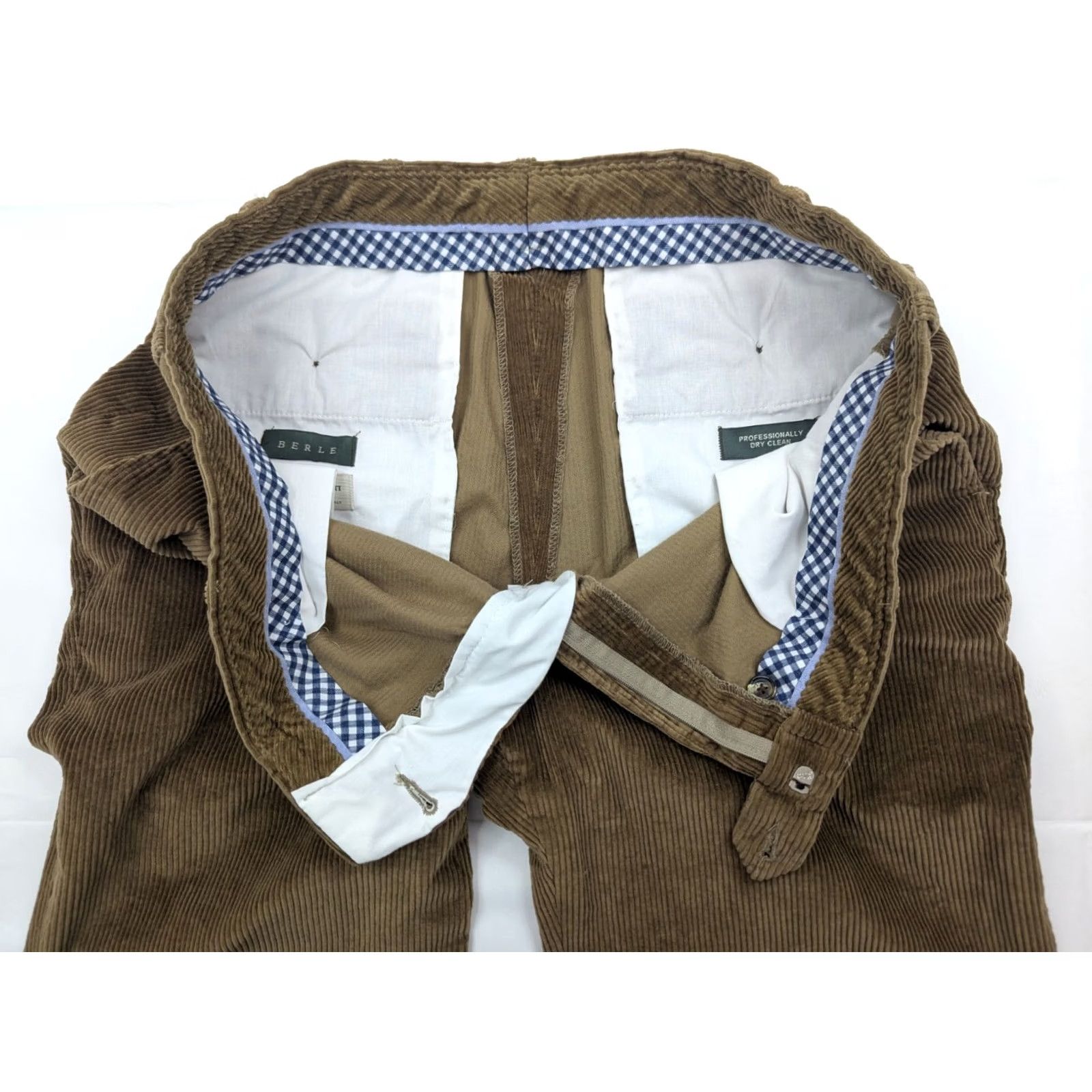 Berle Berle Duca Visconti Italian Corduroy Pants Men 40 Brown Straight Flat Front 90s Vintage Chino Style Pants Size US 40 / EU 56 - 7 Thumbnail