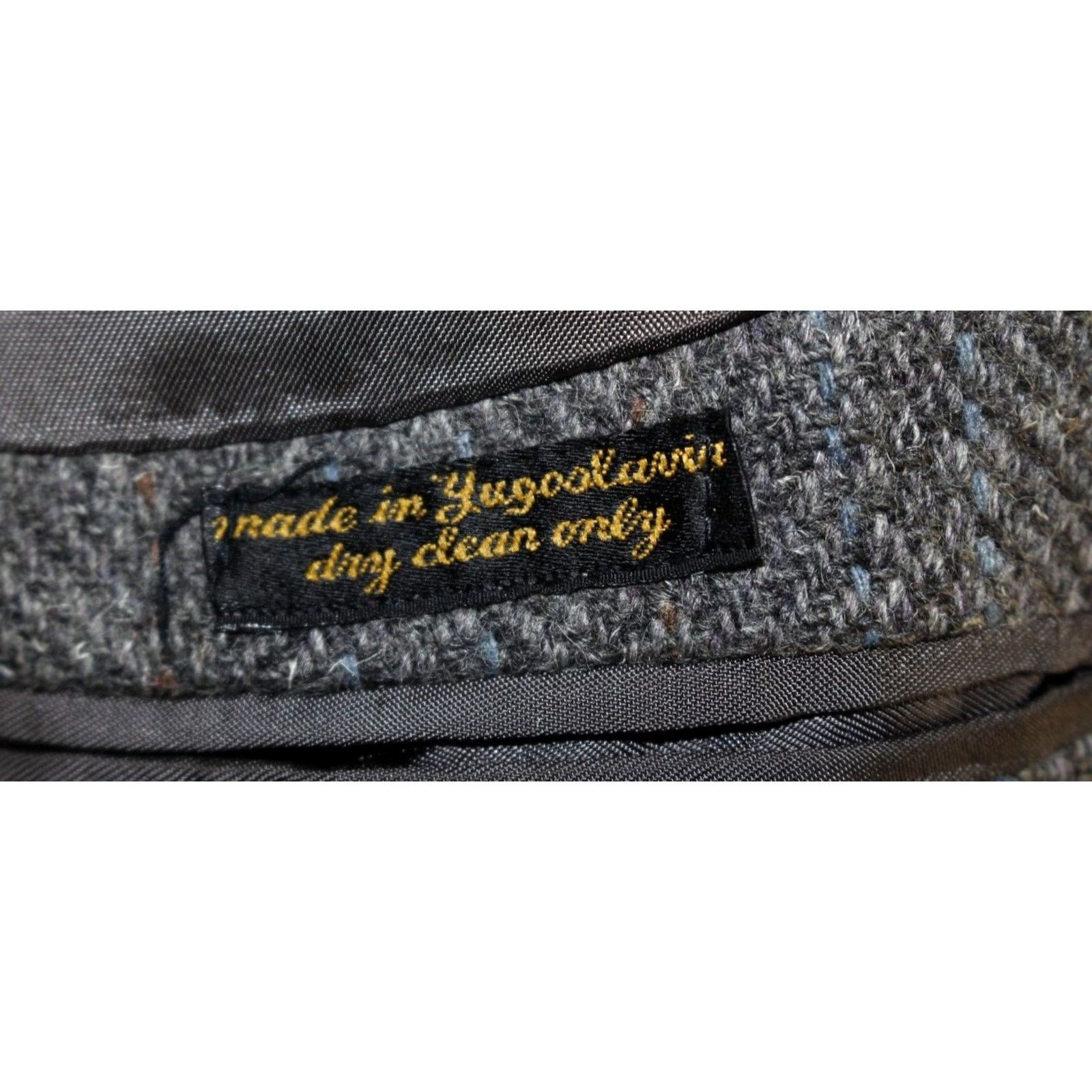 Vintage Vintage Woodmere Wool Tweed Blazer Jacket Herringbone Gray Men's 46 R Size 46R - 7 Thumbnail