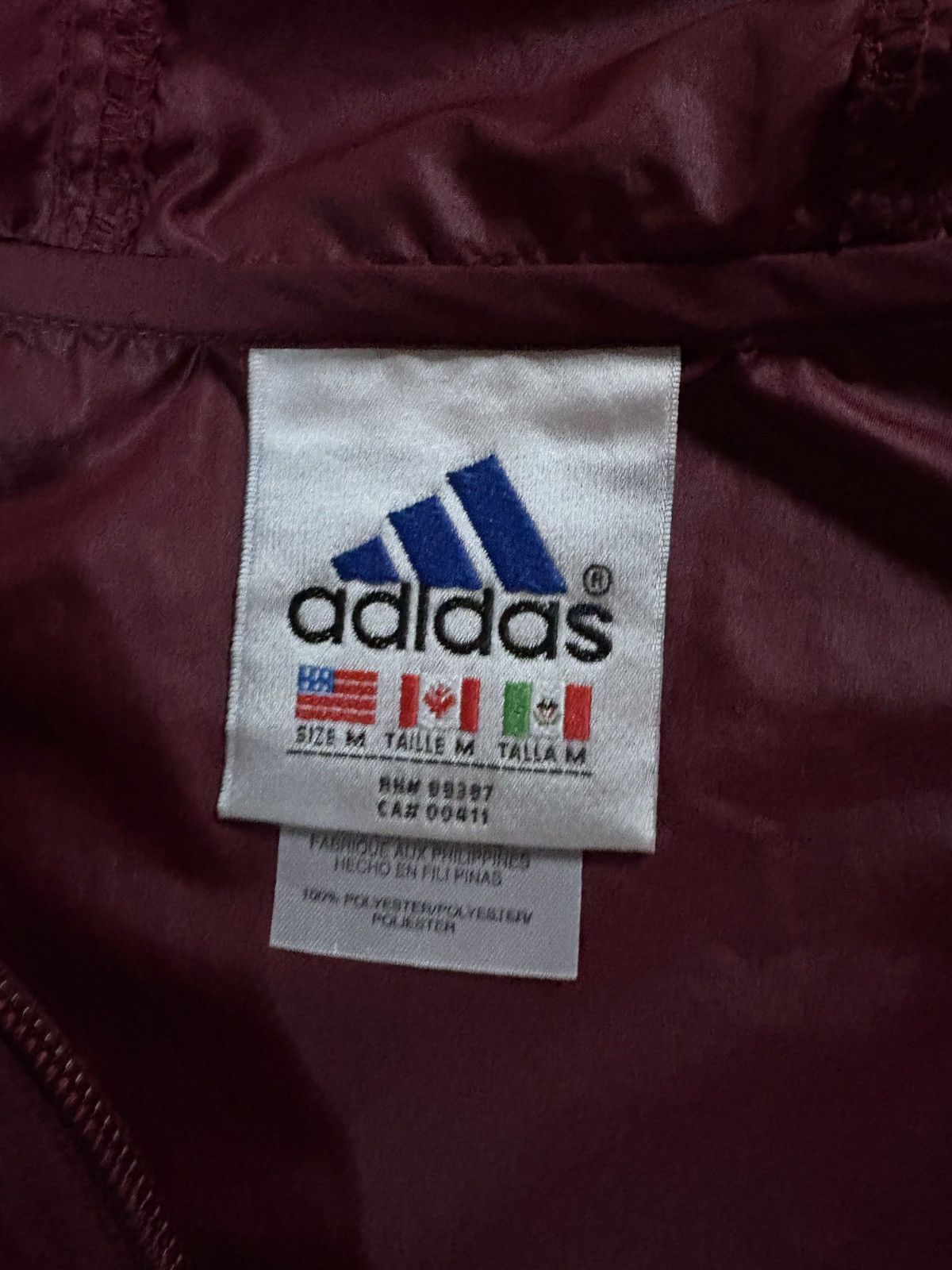 Adidas Vintage 90s Adidas Anorak Nylon Windbreaker Jacket Red Size US M / EU 48-50 / 2 - 9 Thumbnail