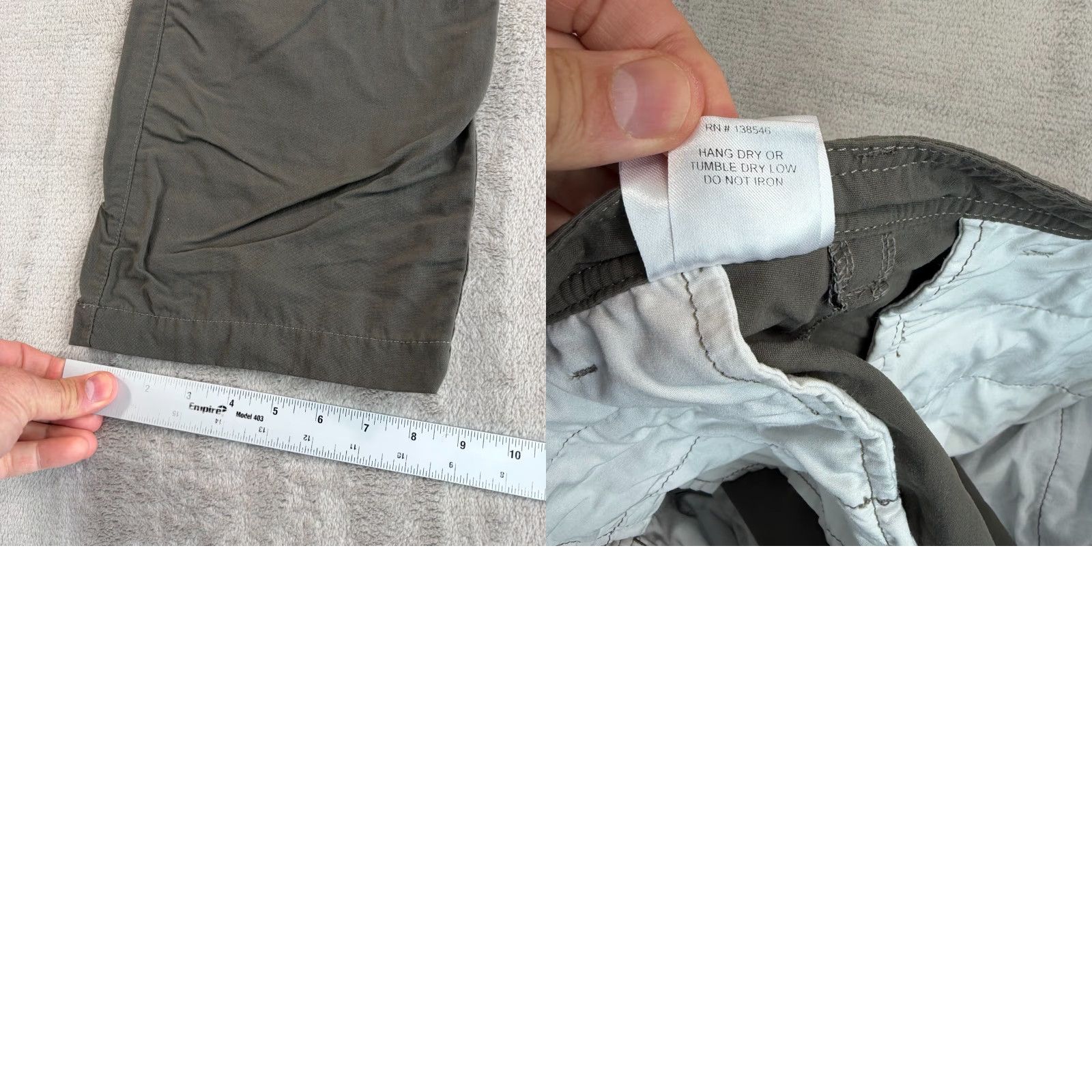 Vintage Clothing Arts Pick-Pocket Proof Travel Security Pants Grey Men 34x30 Chino Straight Regular Front Zip Pockets Size US 34 / EU 50 - 9 Thumbnail