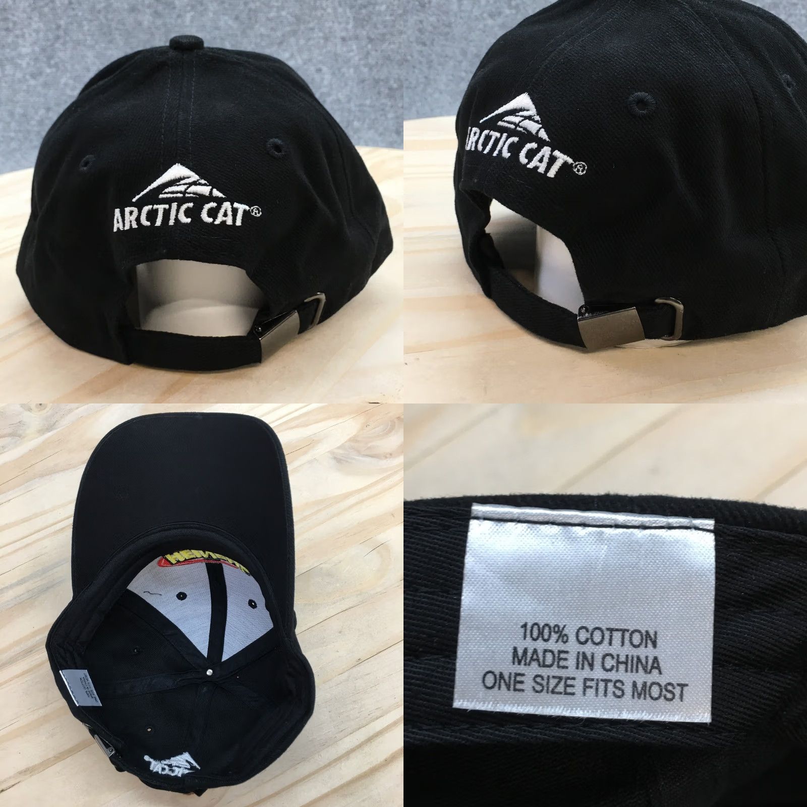 Vintage Arctic Cat Heinen's Baseball Hat Mens Black OS Curved Brim Embroidered Logo Size ONE SIZE - 8 Thumbnail