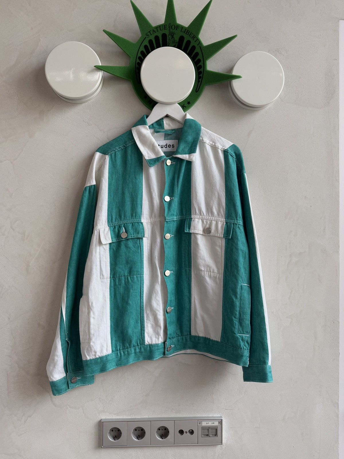 Etudes Etudes Stipe Vertige Linen Denim Jacket Size US M / EU 48-50 / 2 - 1 Thumbnail