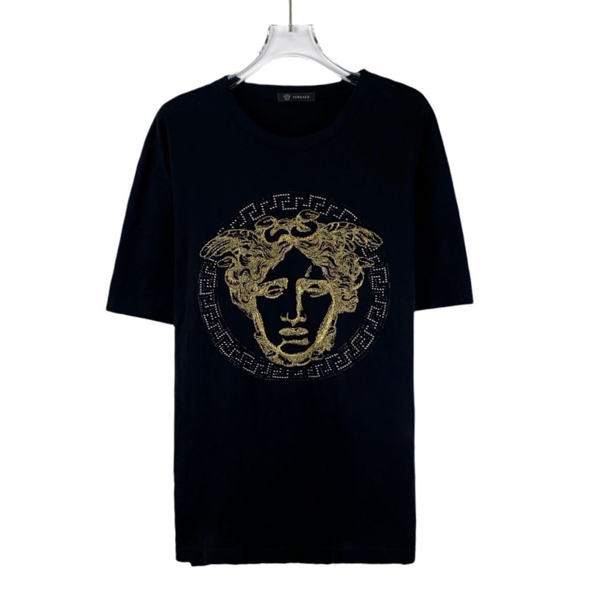 Versace Versace Black Embroidered & Beaded Medusa Head Cotton Round- Size XXL / US 16-18 / IT 52-54 - 1 Thumbnail
