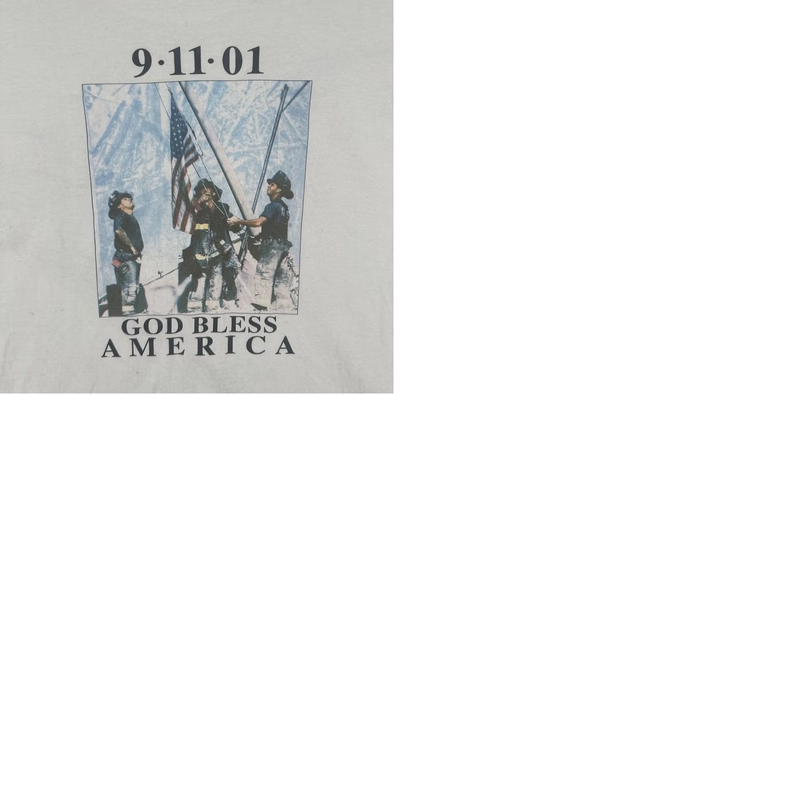 Hanes VINTAGE Hanes T Shirt Large White God Bless America 9-11-01 USA Patriotic Size US L / EU 52-54 / 3 - 10 Thumbnail