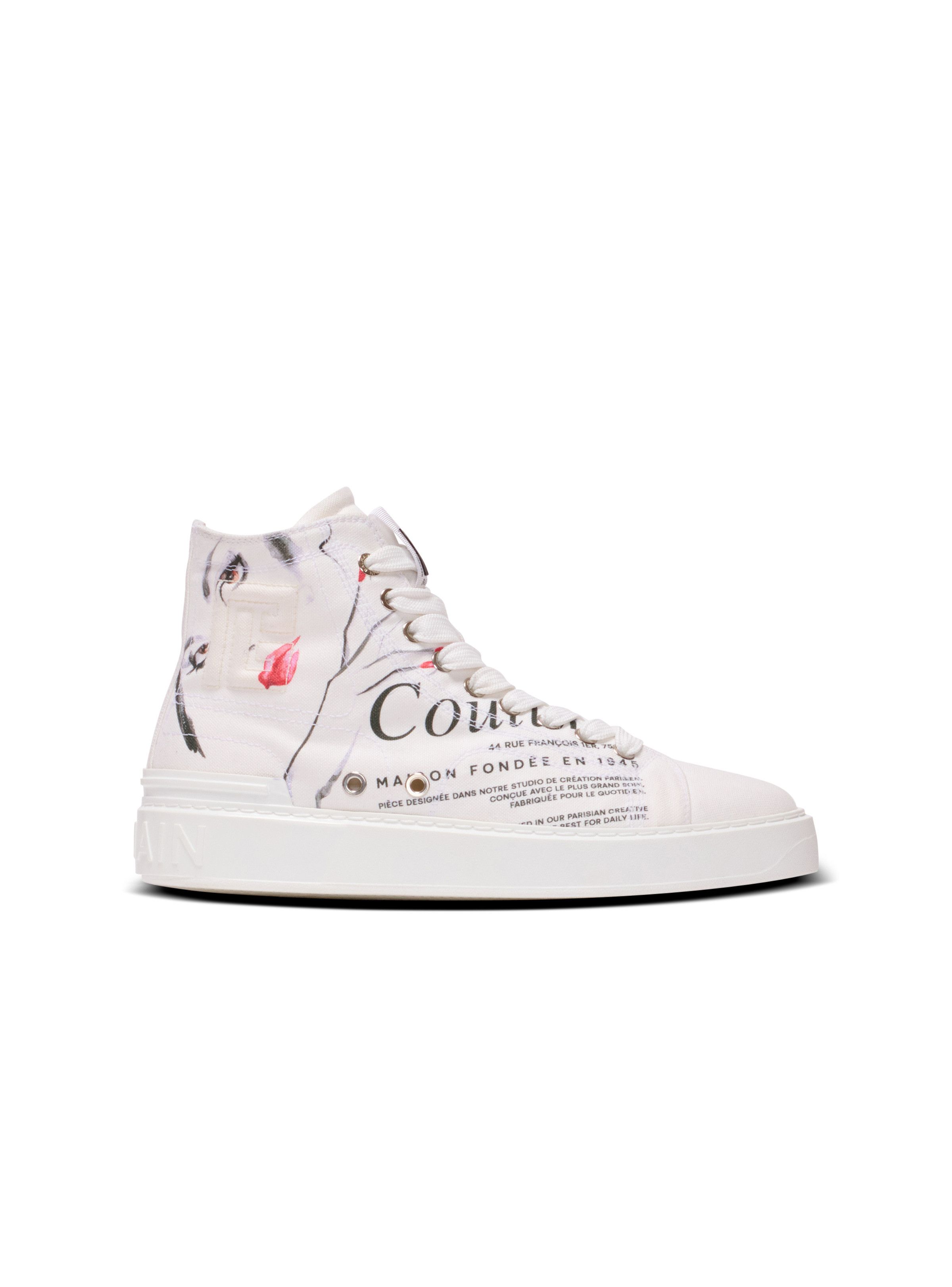 Balmain o1s1wg110925 B Court High Top Sneakers in White Size US 7 / IT 37 - 1 Thumbnail
