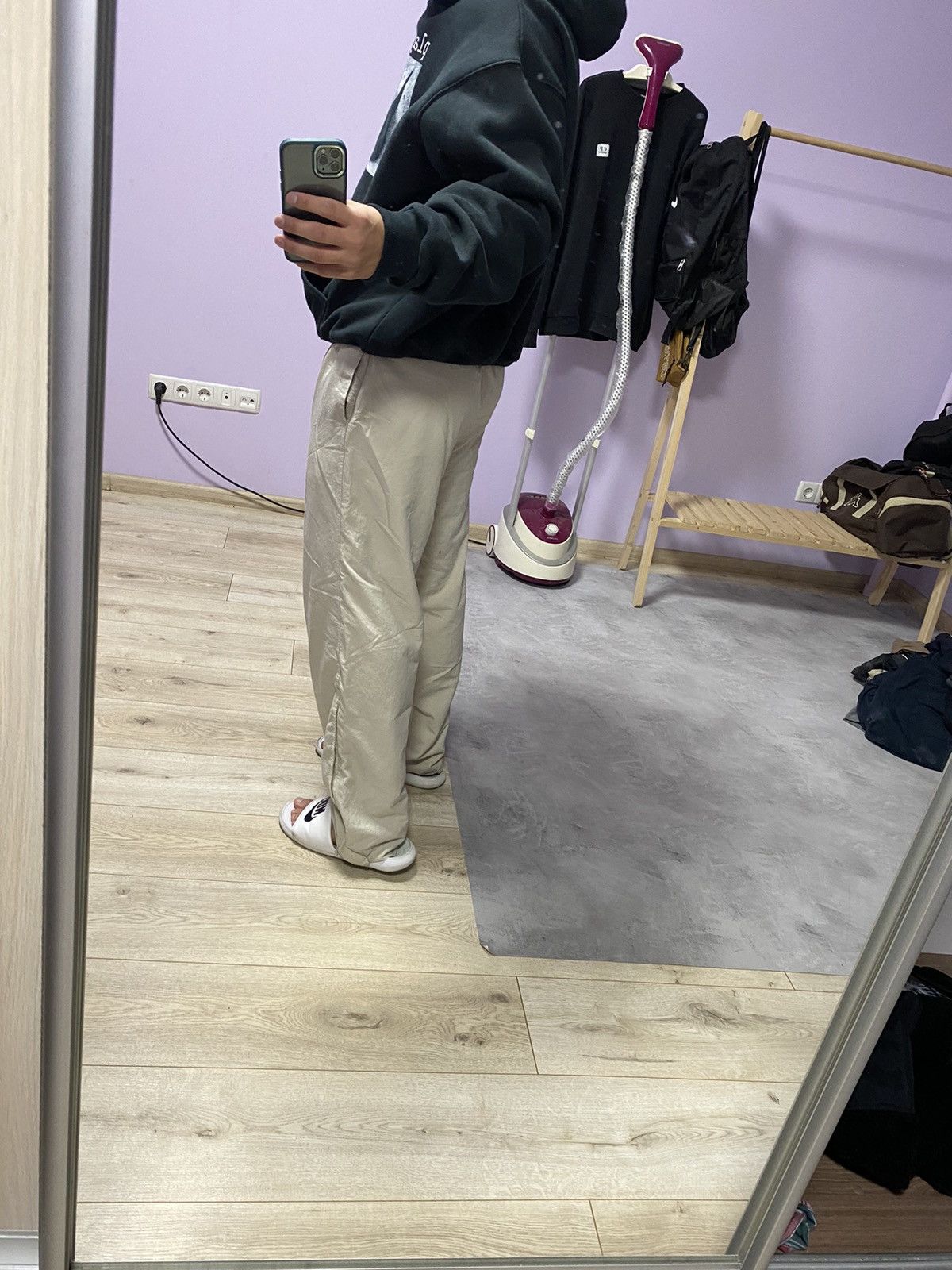 Nike × Vintage 🔆 Vintage Nike Parachute pants baggy y2k track pants CREAM Size US 36 / EU 52 - 10 Thumbnail