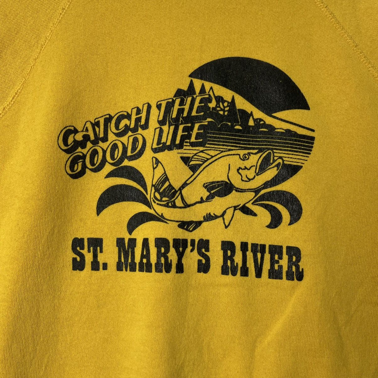 Vintage Vintage 80s Bassett Walker St. Marys River Sweatshirt Yellow Size US M / EU 48-50 / 2 - 3 Thumbnail