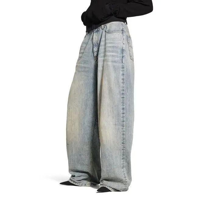 Balenciaga o1w1db10626 Pull-Up Pants in Blue Size US 34 / EU 50 - 6 Thumbnail