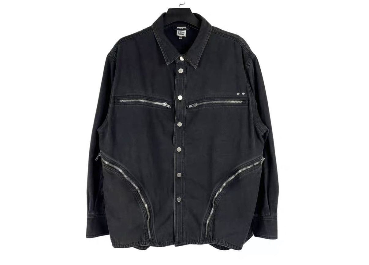 FAR FROM WHAT Far Archive Distressed Washed Multi-Zip Denim Jacket J31 Size US M / EU 48-50 / 2 - 1 Thumbnail