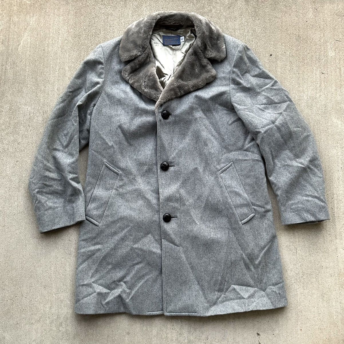 Pendleton Vtg Pendleton Virgin Wool Mid Length Coat Men's 42 Faux Fur Size US XL / EU 56 / 4 - 1 Thumbnail