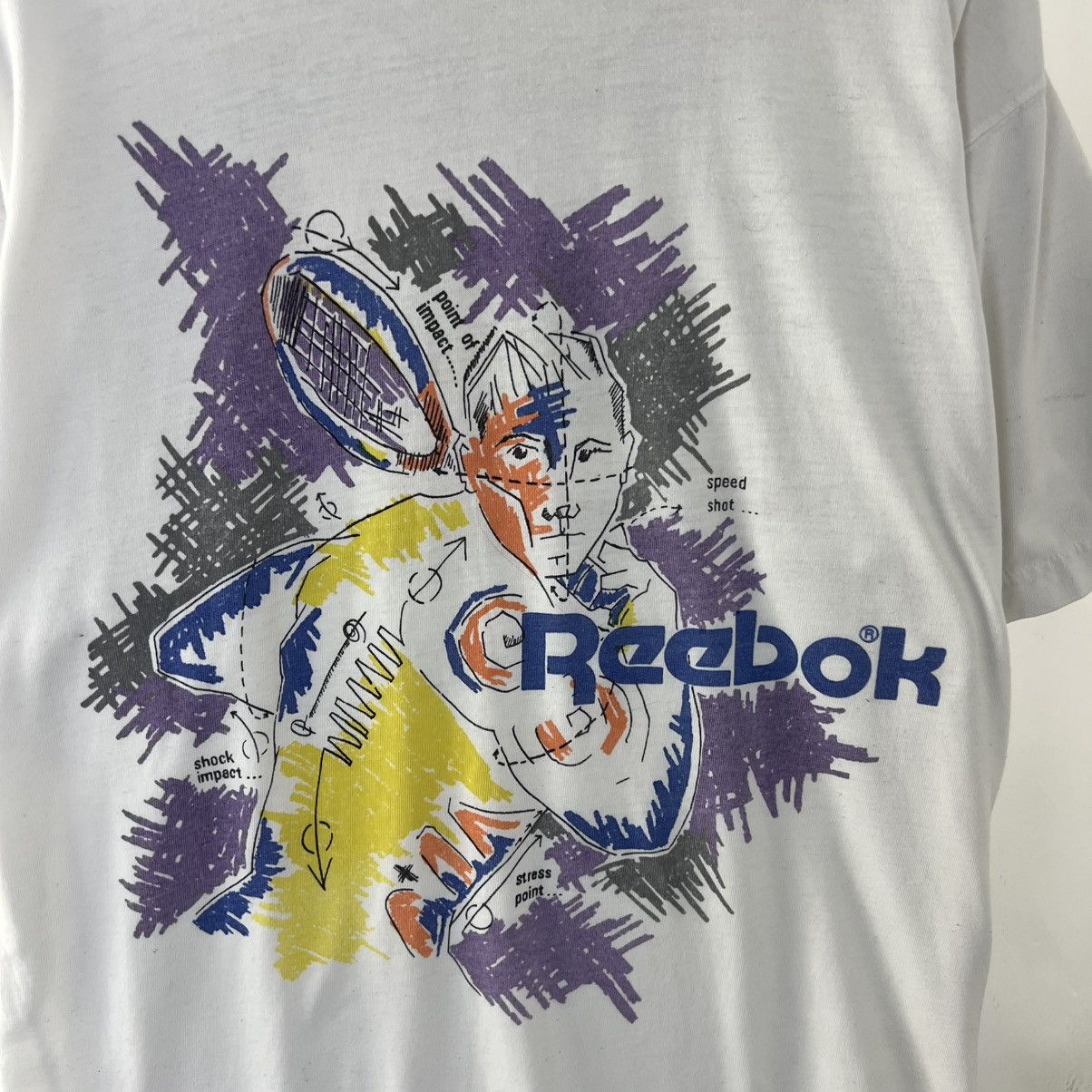 Reebok Vintage 90s Reebok Tennis Oversized T-Shirt Size US L / EU 52-54 / 3 - 3 Thumbnail