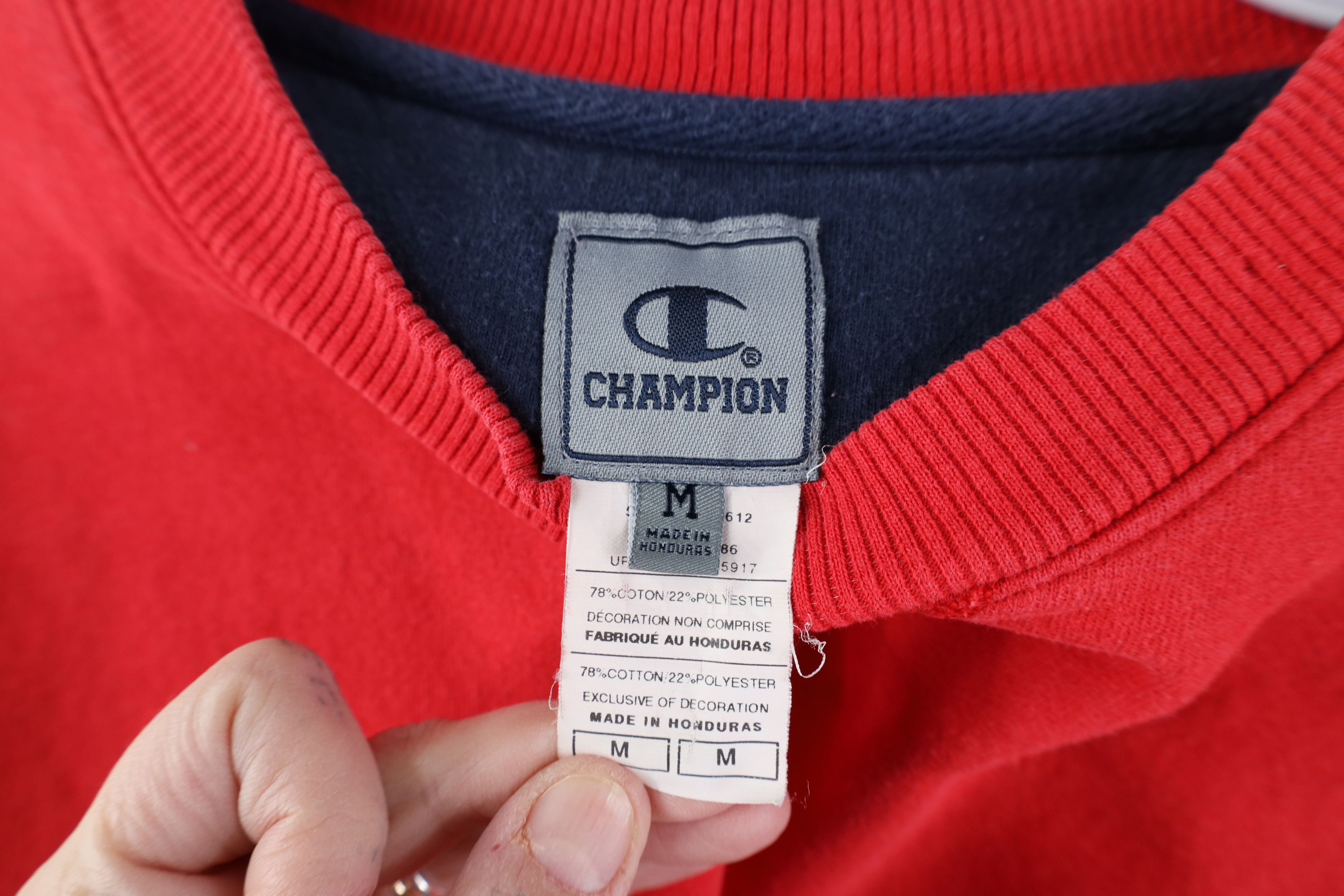 Champion Vintage Y2K Champion Classic Logo Crewneck Sweatshirt Red Size US M / EU 48-50 / 2 - 11 Thumbnail