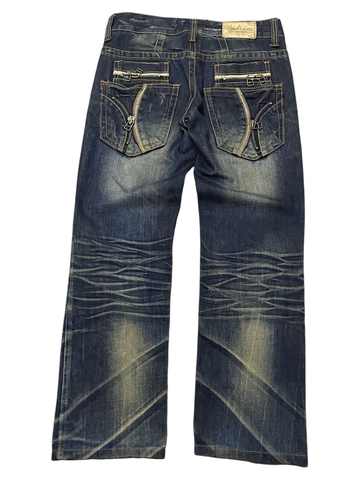 GOSTAR DE FUGA × Hysteric Glamour × Tornado Mart Lolita Japan Claw Mark Honeycomb Mud Wash Jeans Size US 30 / EU 46 - 2 Thumbnail
