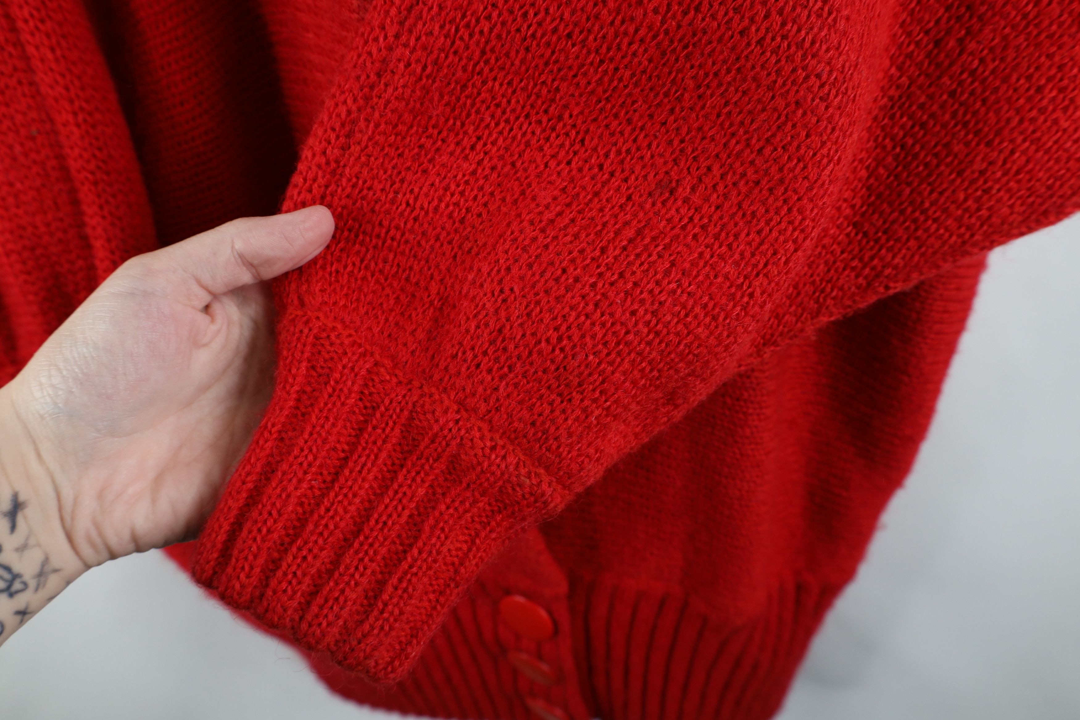 Vintage Vintage 80s Heavy Dolman Sleeve Wool Knit Cardigan Sweater Size M / US 6-8 / IT 42-44 - 4 Thumbnail