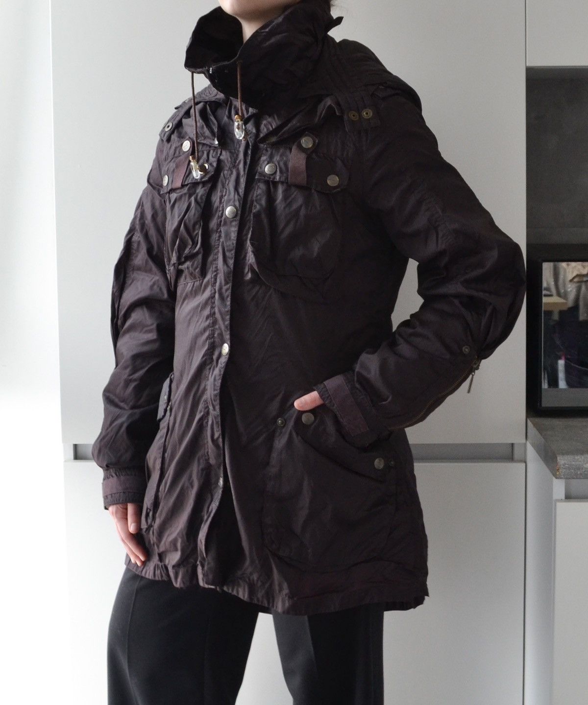 Parka Just Cavalli Homme Multicolore - Taille S (IT 48) - Duvet Canard, Col Détachable - Neuf Avec étiquettes