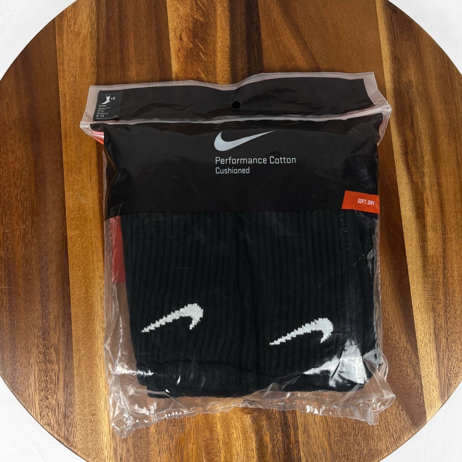 Nike Nike Performance Cotton Cushioned Crew Black Socks Medium Size ONE SIZE - 2 Thumbnail