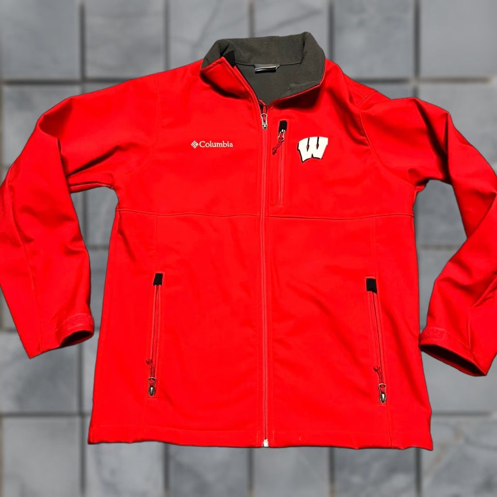 Vintage Columbia Wisconsin Badgers Jacket Mens Medium Softshell Red Windbreaker Size US M / EU 48-50 / 2 - 1 Thumbnail