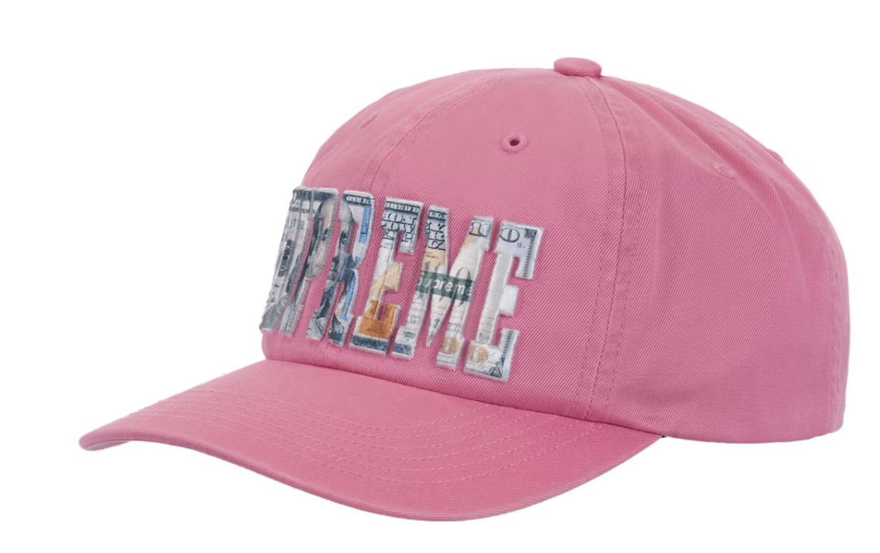 Supreme Supreme Embroidered Money Logo 6 Panel Hat Pink Adjustable Size ONE SIZE - 2 Thumbnail
