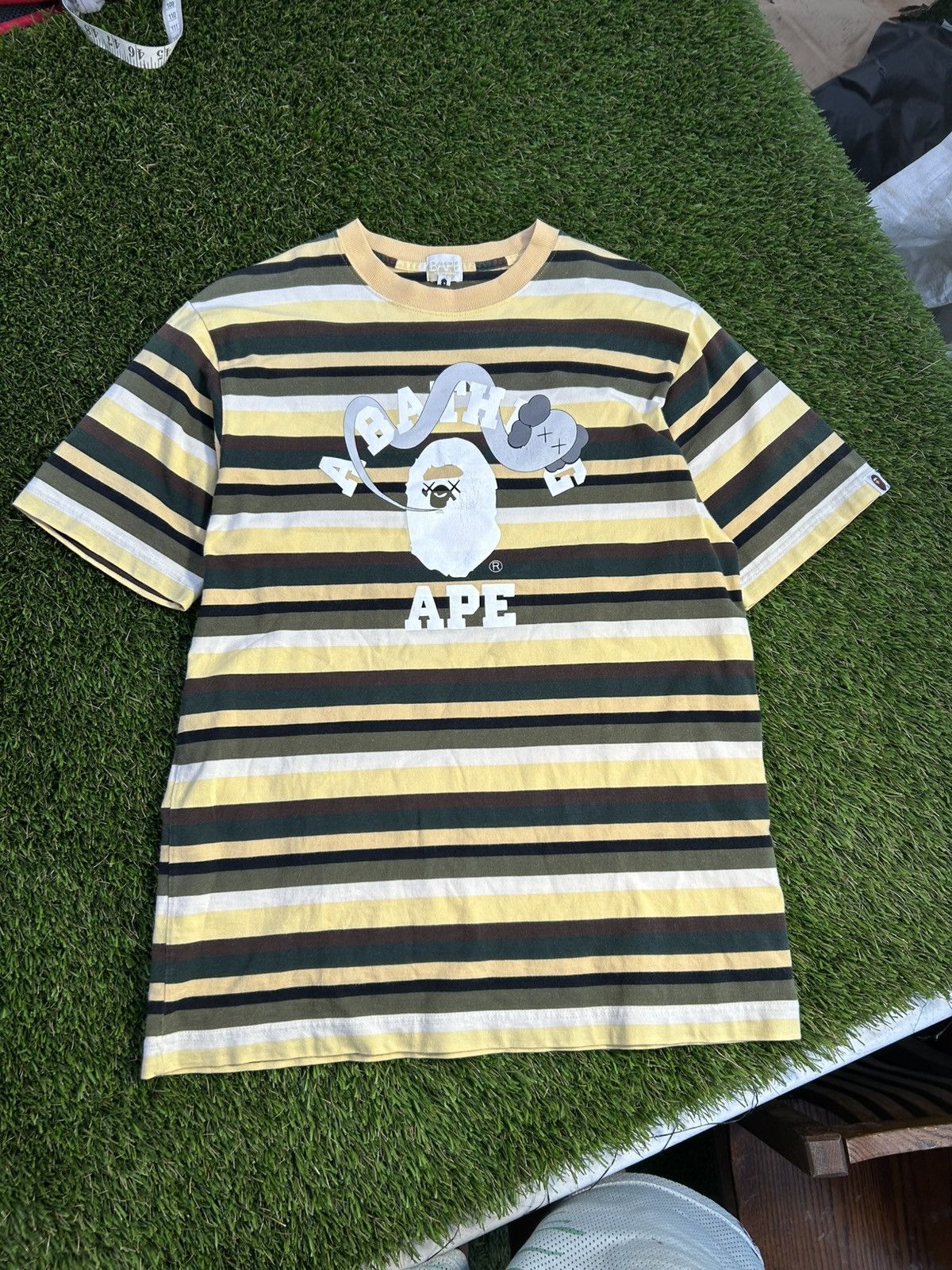 Bape × Kaws BAPE Kaws Nigo GRAIL Striped Ghost Tee Size US M / EU 48-50 / 2 - 3 Thumbnail