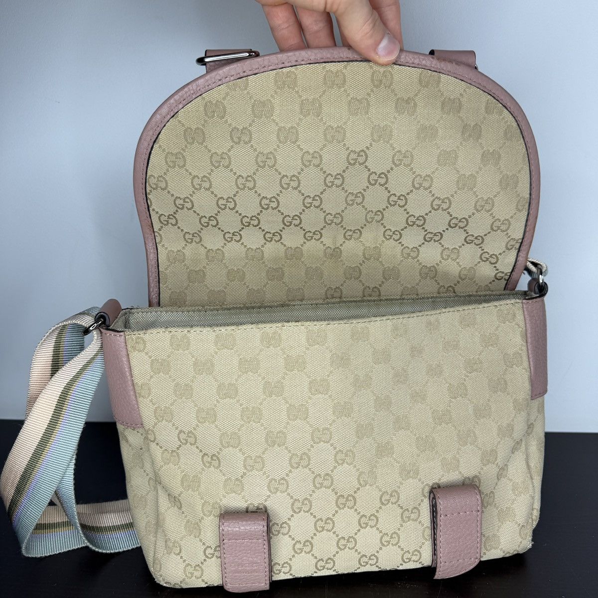 Gucci Gucci Monogram GG Canvas Beige Shoulder Crossbody Bag Size ONE SIZE - 10 Thumbnail