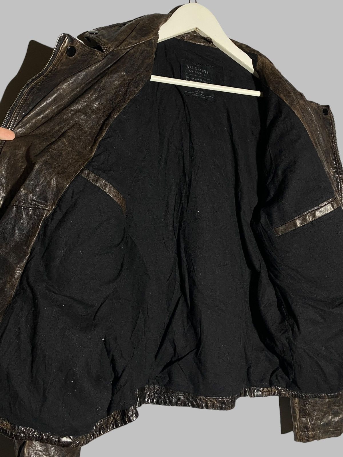 Allsaints Allsaints Drought Leather Biker Jacket Size US L / EU 52-54 / 3 - 23 Thumbnail