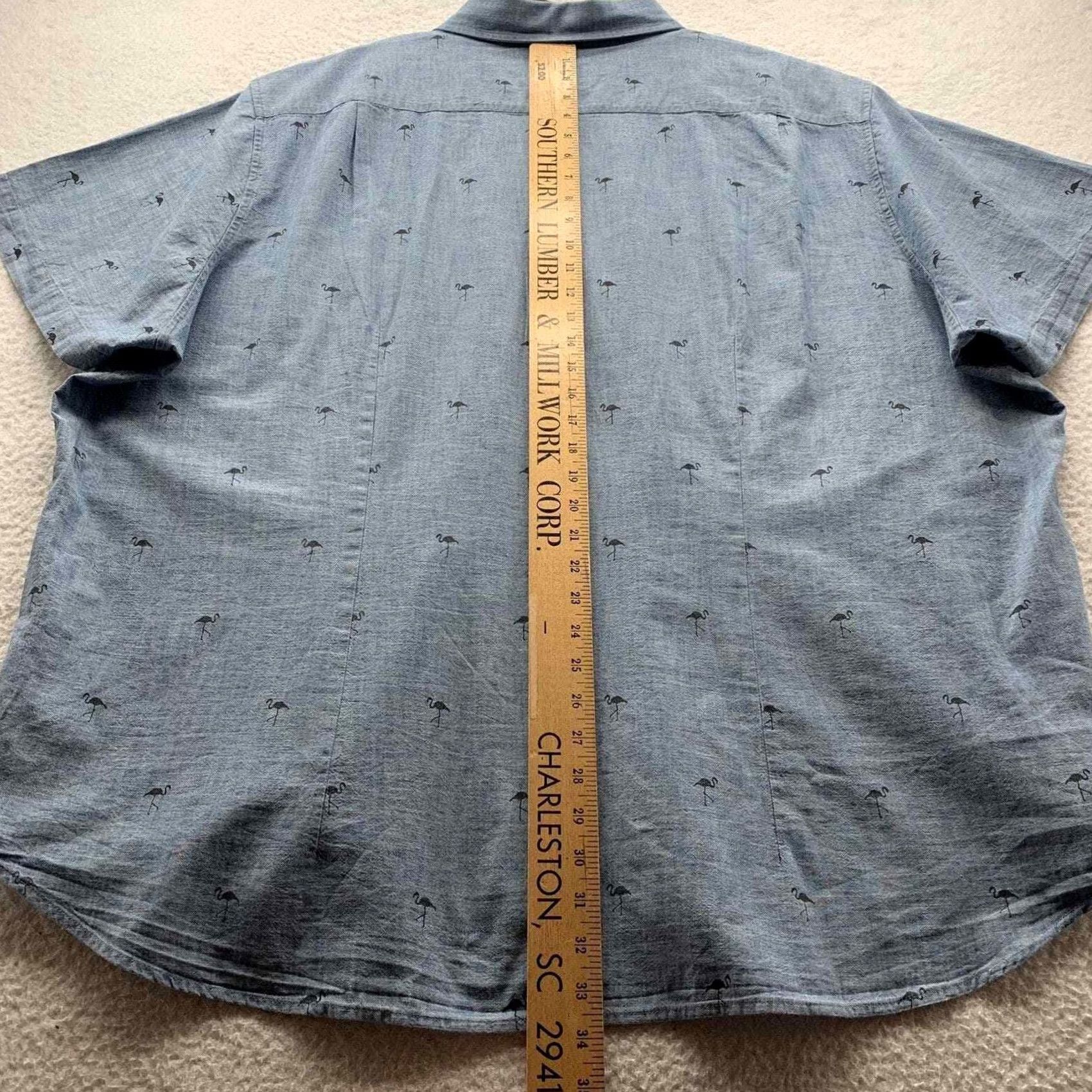 Bonobos Bonobos Shirt Mens 4XL Blue Button Flamingo Print Casual Comfort Preppy Size US XXL / EU 58 / 5 - 5 Thumbnail